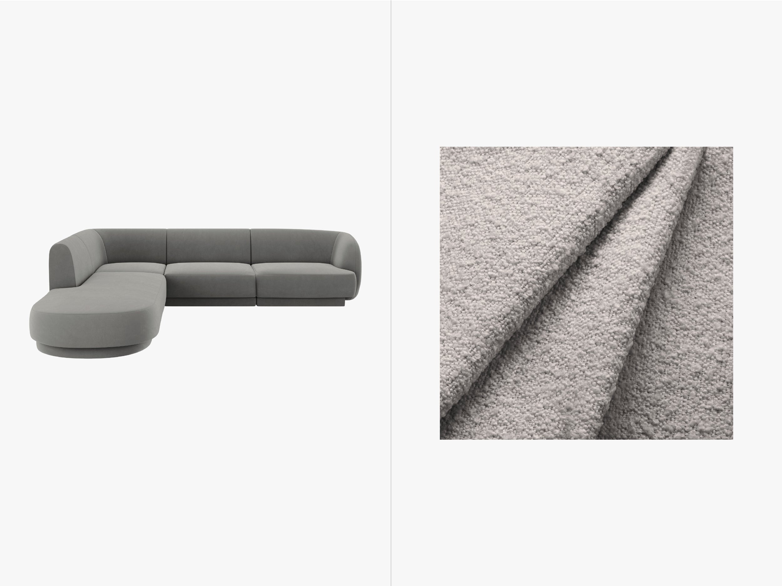 Kutna garnitura Miley 255x248cm, Materijal: Boucle