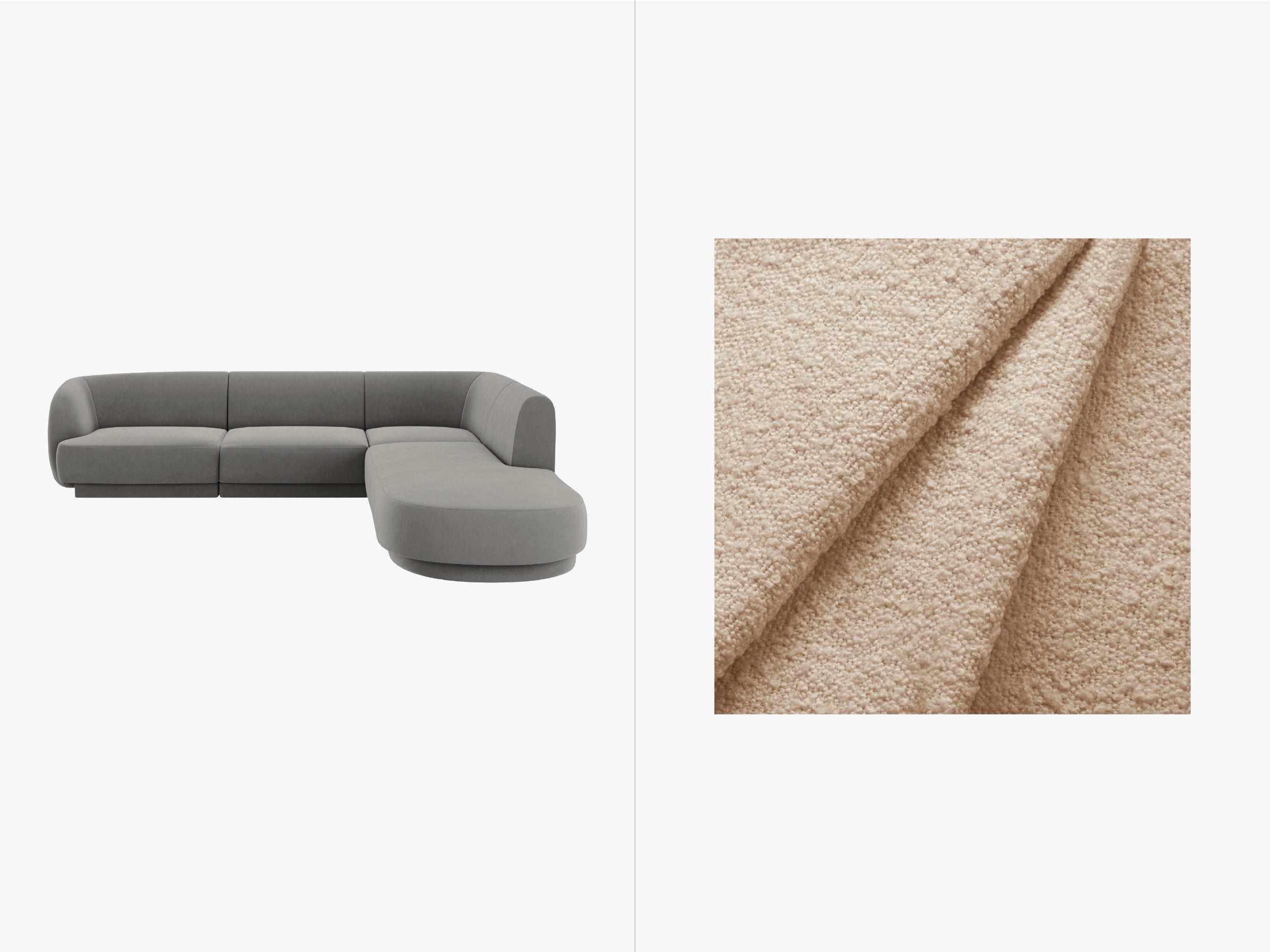 Kutna garnitura Miley 255x248cm, Materijal: Boucle