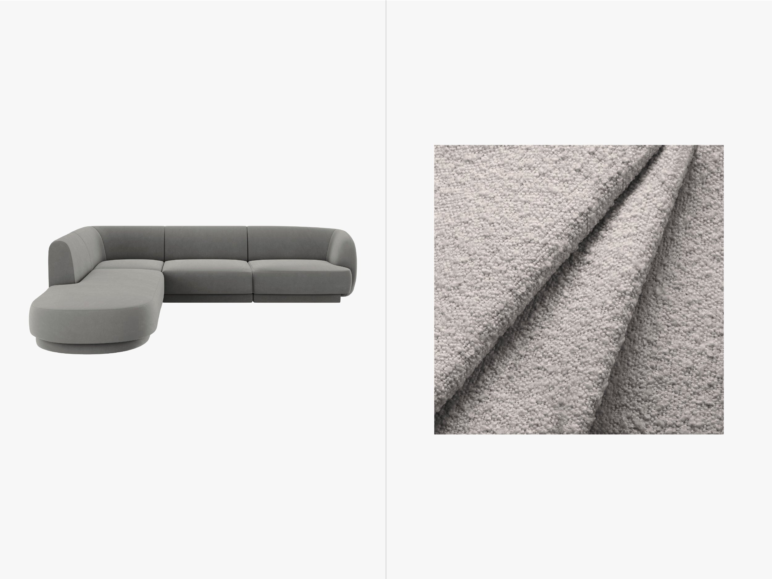 Kutna garnitura Miley 255x248cm, Materijal: Boucle