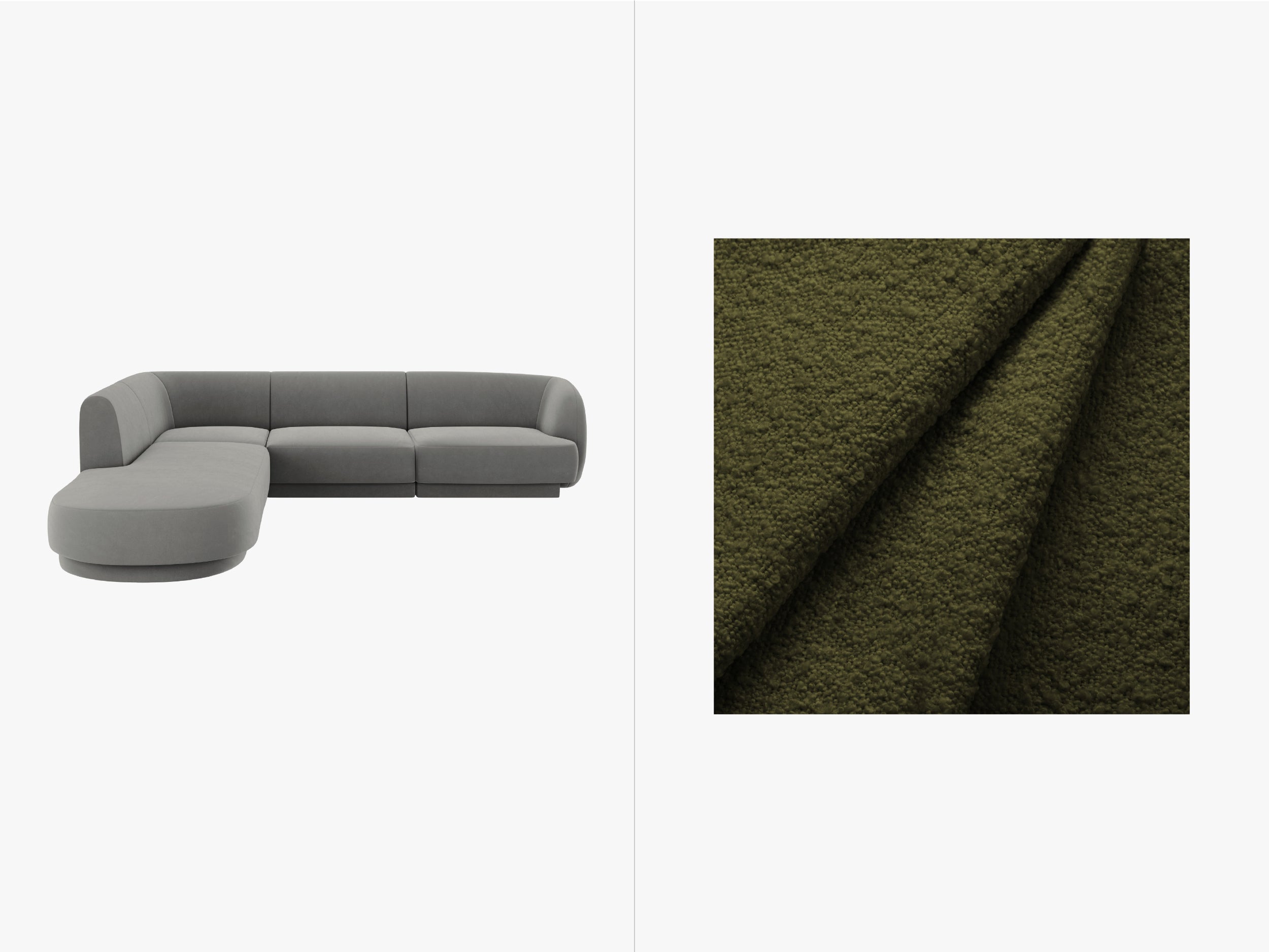 Kutna garnitura Miley 255x248cm, Materijal: Boucle