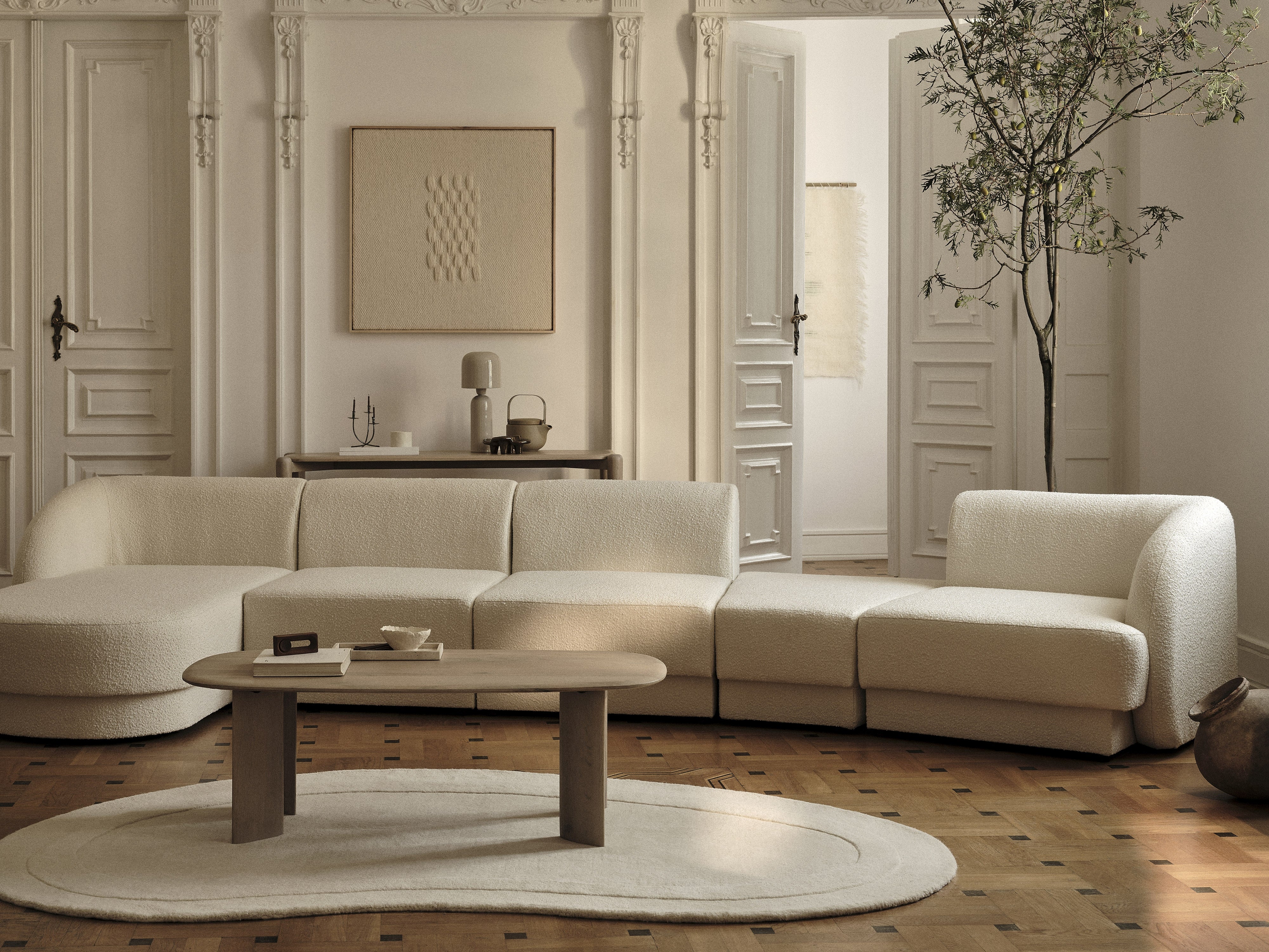 Kutna garnitura Miley 303x126cm, Materijal: Boucle