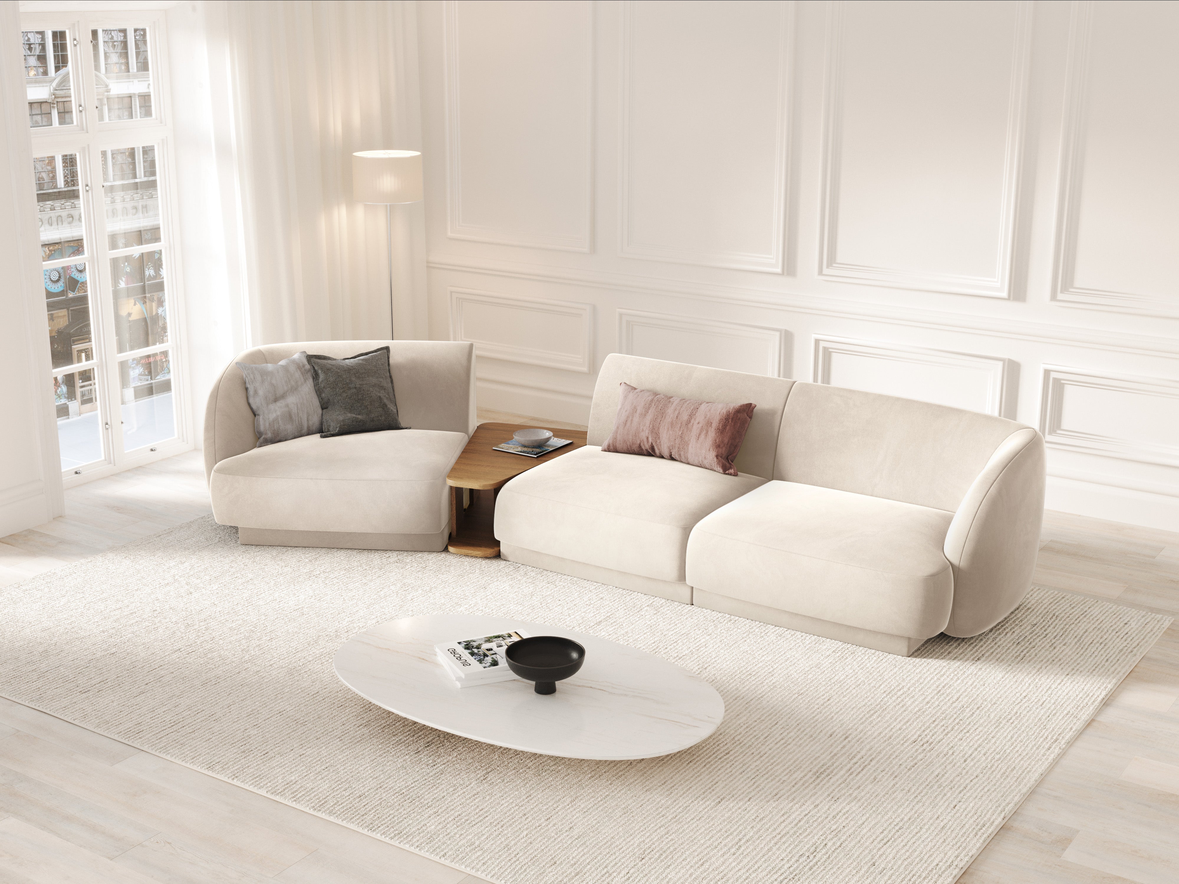Kutna garnitura Miley 303x126cm, Materijal: Baršun