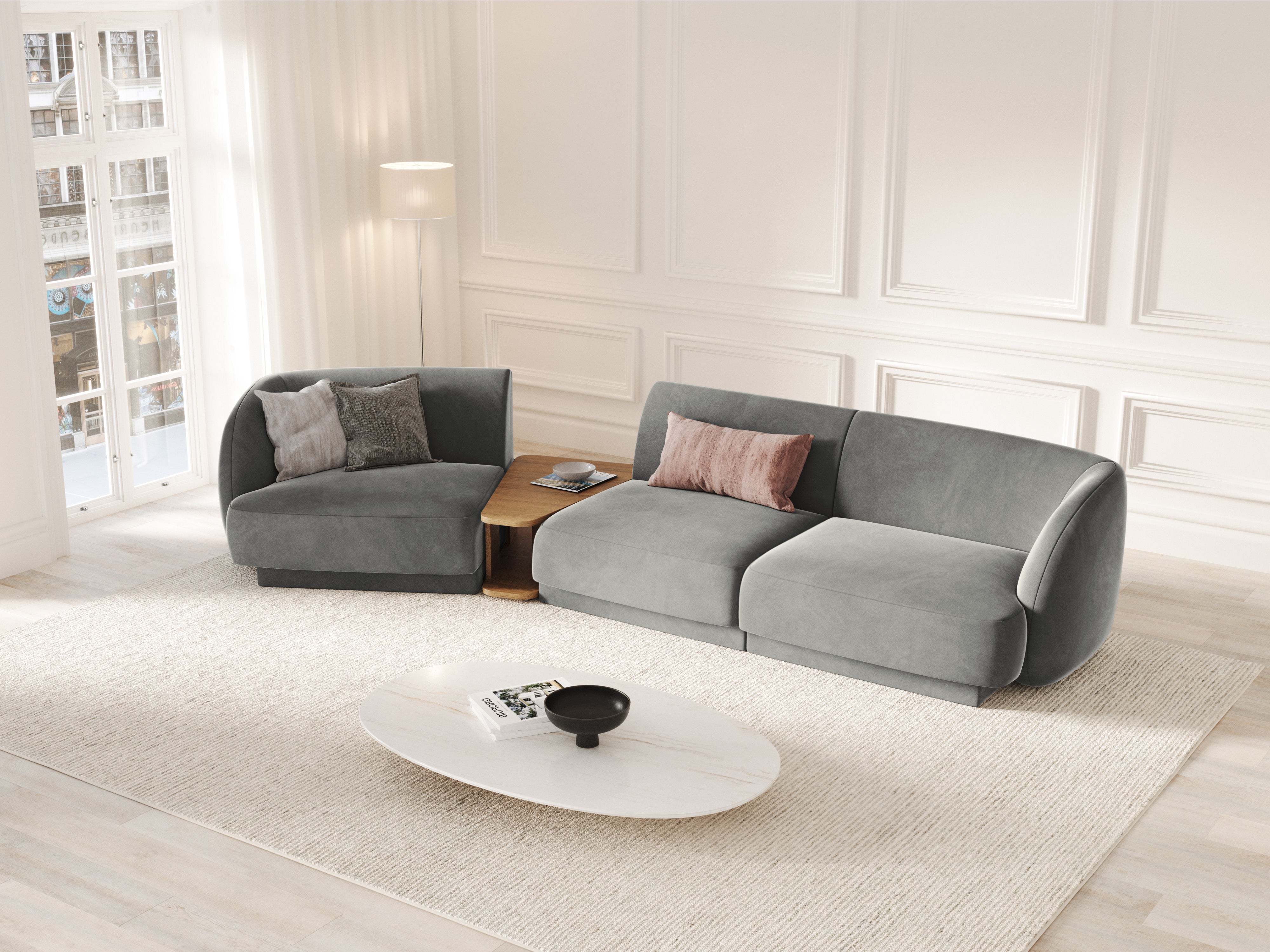 Kutna garnitura Miley 303x126cm, Materijal: Baršun