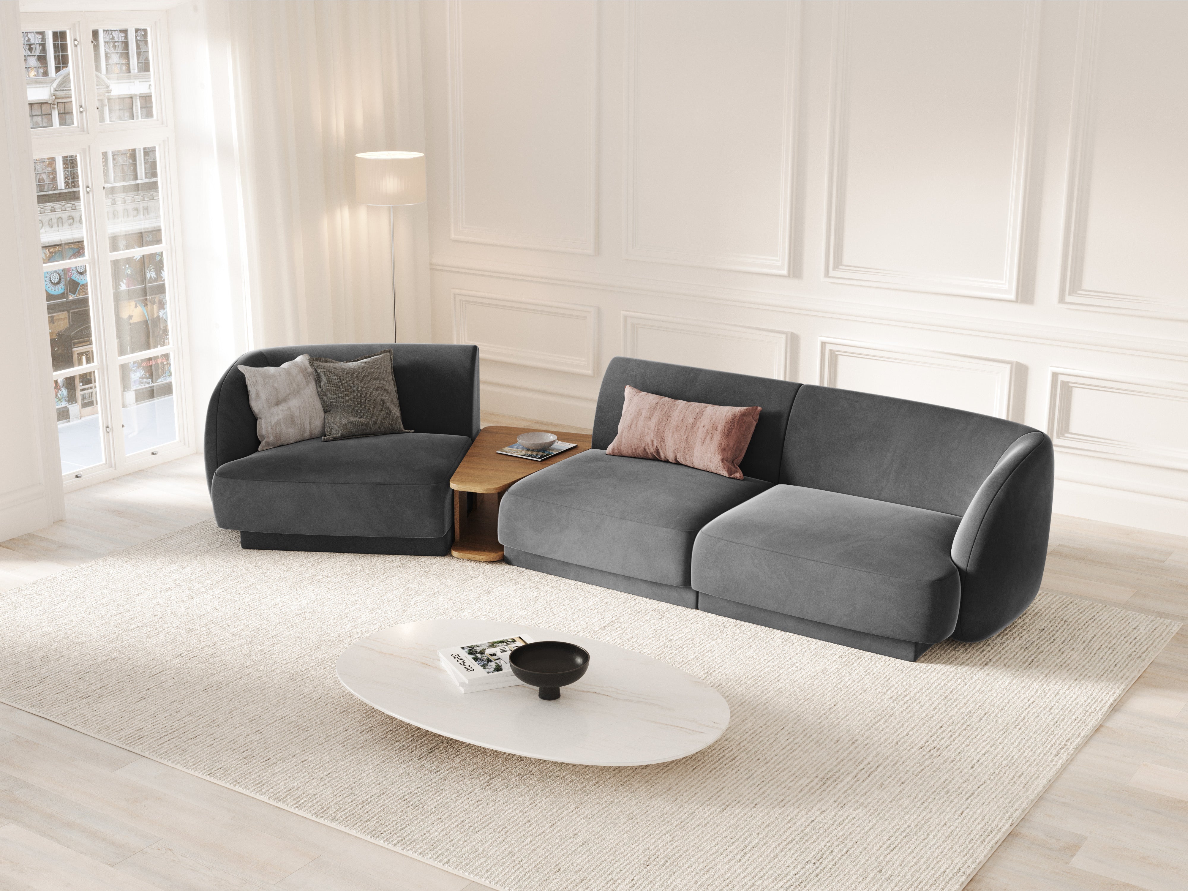 Kutna garnitura Miley 303x126cm, Materijal: Baršun