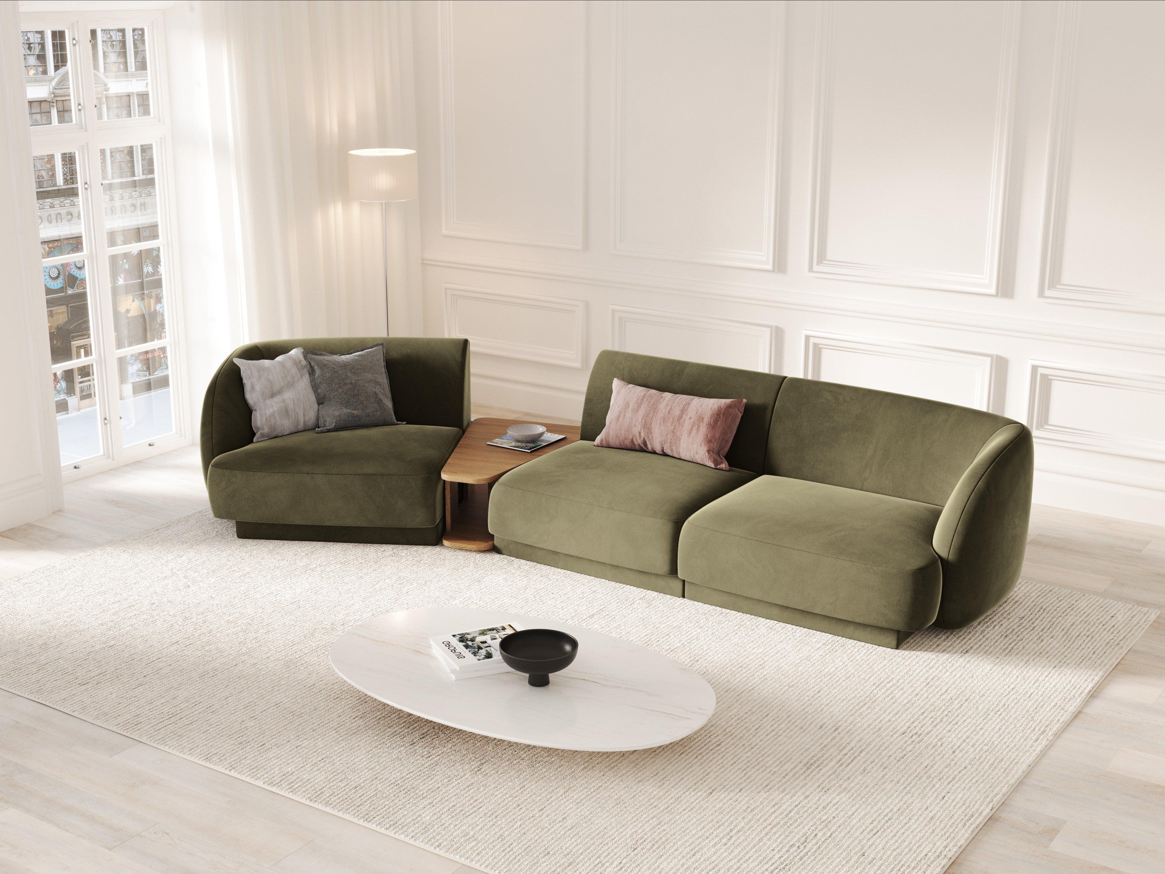 Kutna garnitura Miley 303x126cm, Materijal: Baršun