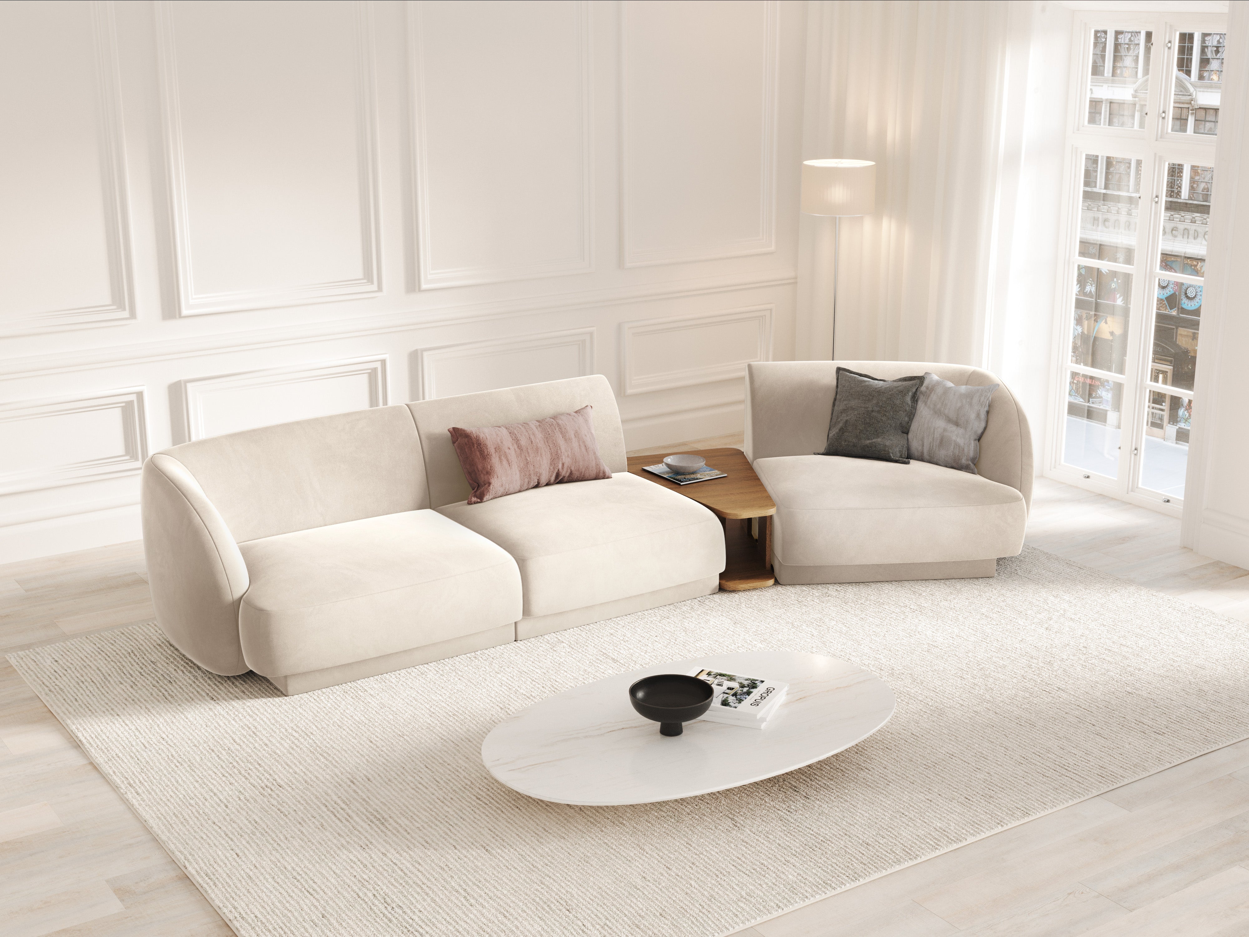 Kutna garnitura Miley 303x126cm, Materijal: Baršun