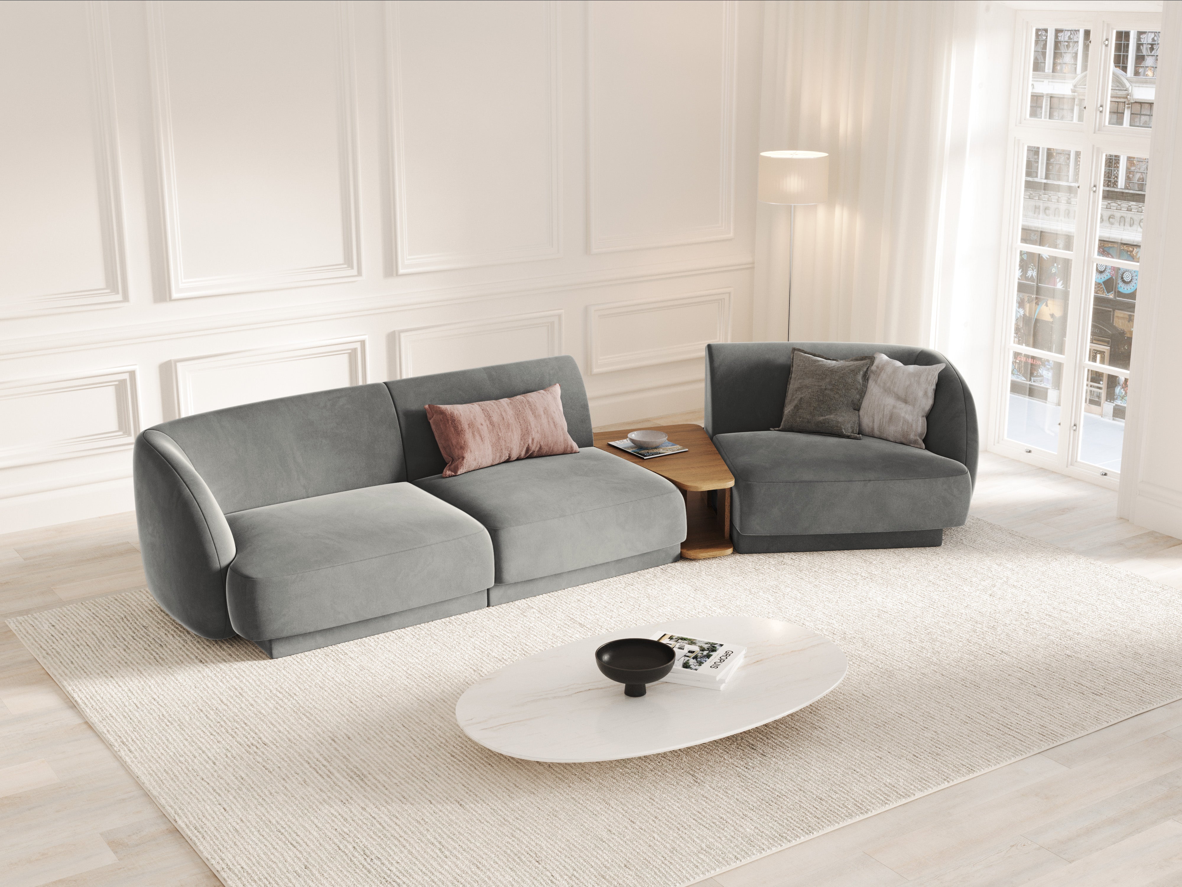 Kutna garnitura Miley 303x126cm, Materijal: Baršun