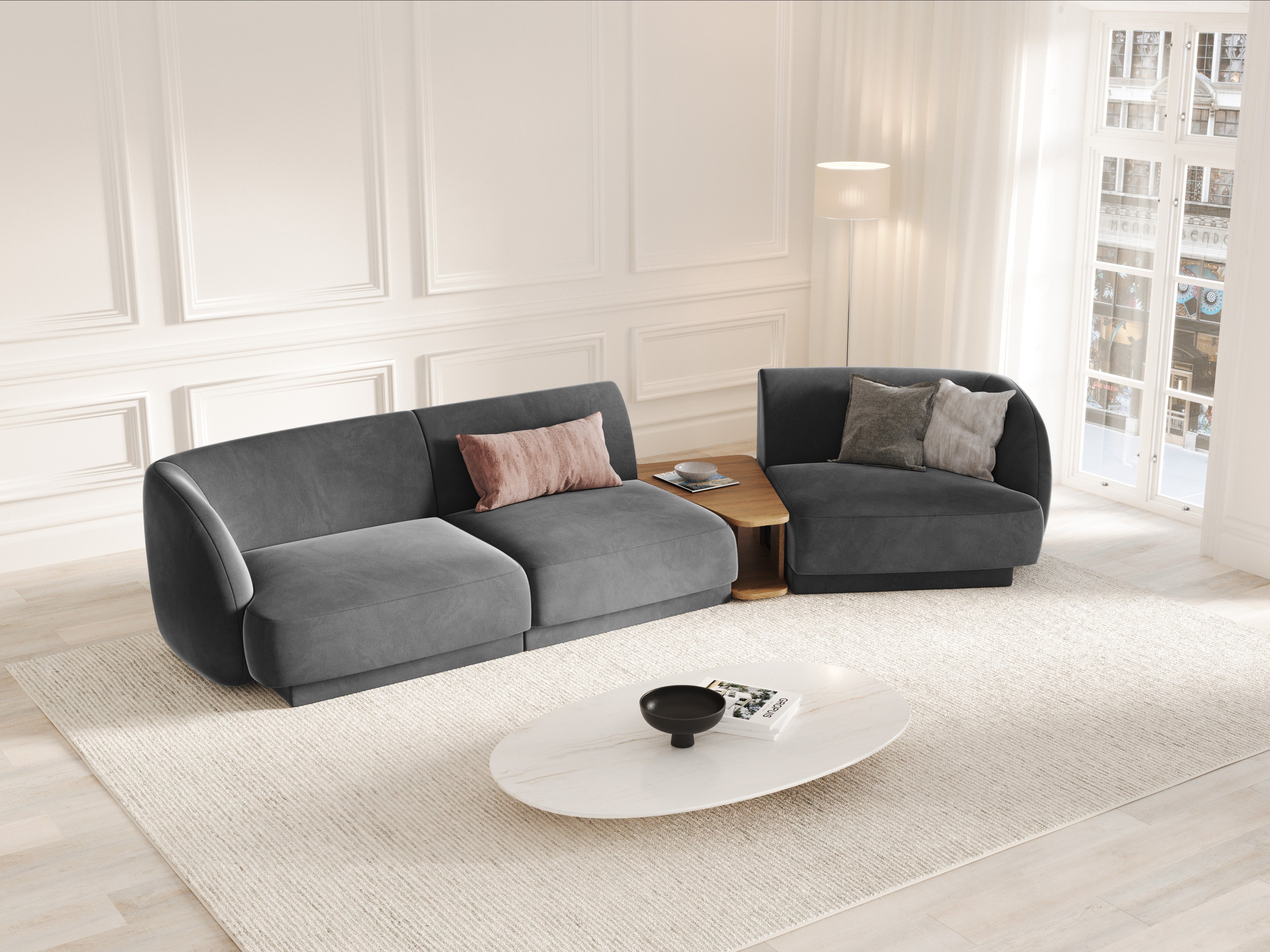 Kutna garnitura Miley 303x126cm, Materijal: Baršun