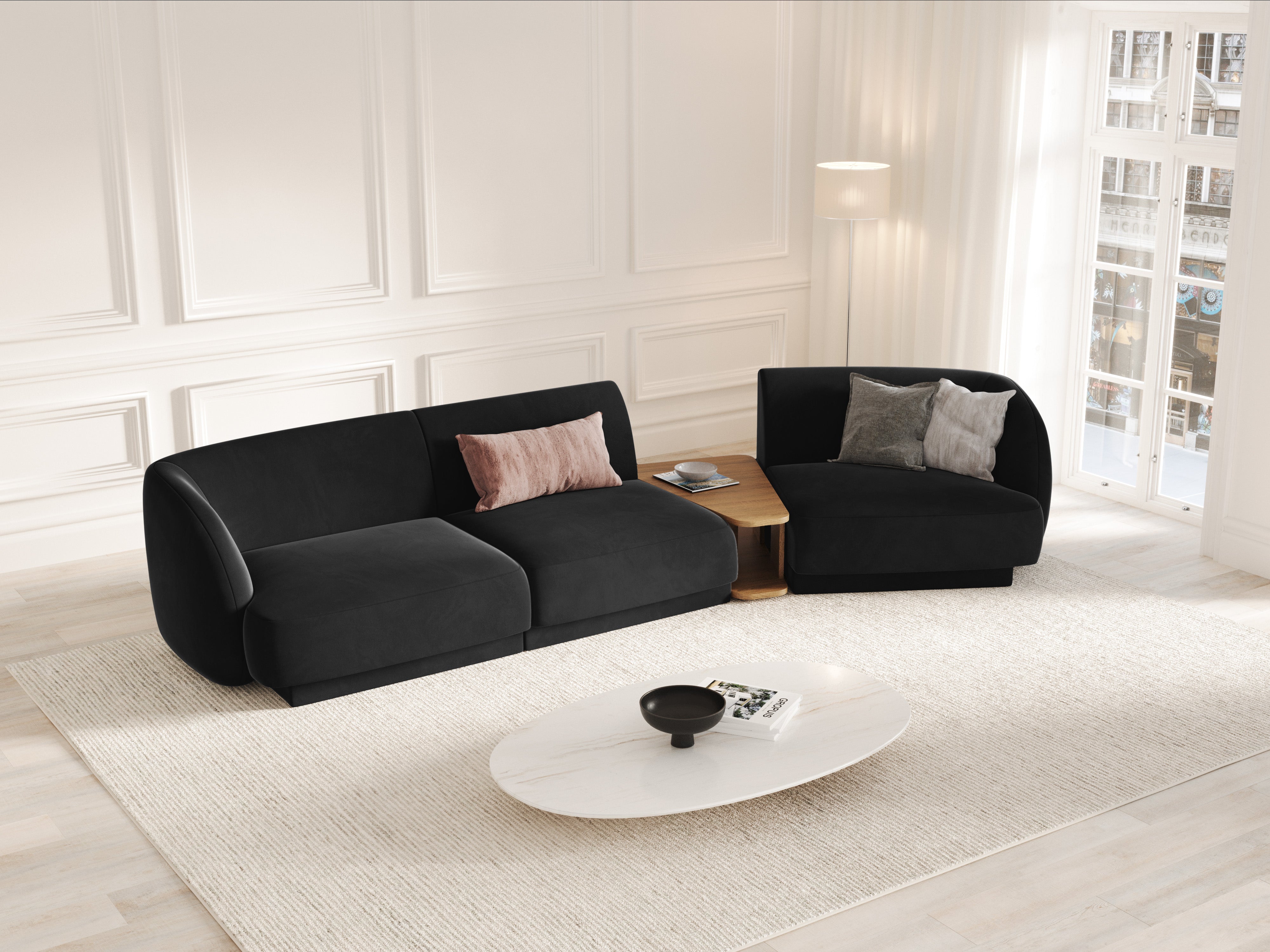 Kutna garnitura Miley 303x126cm, Materijal: Baršun