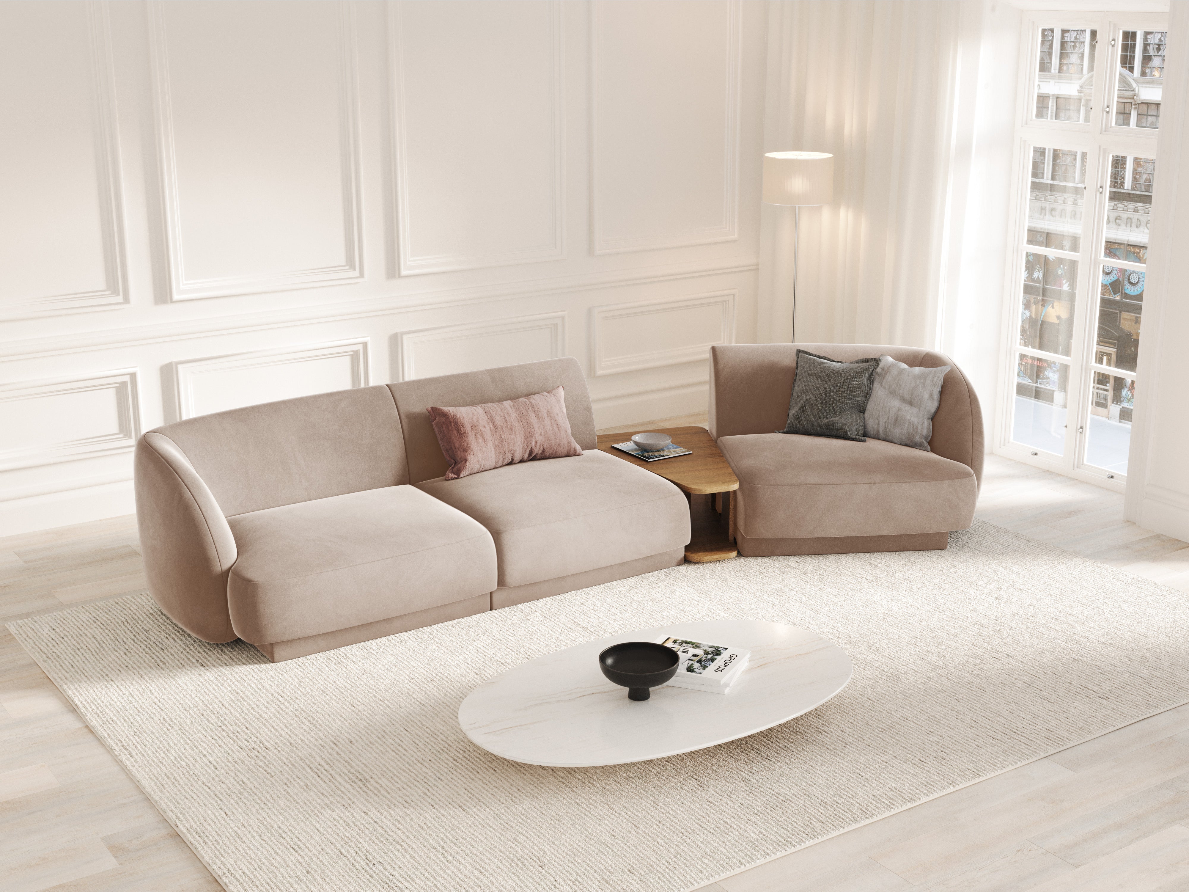 Kutna garnitura Miley 303x126cm, Materijal: Baršun