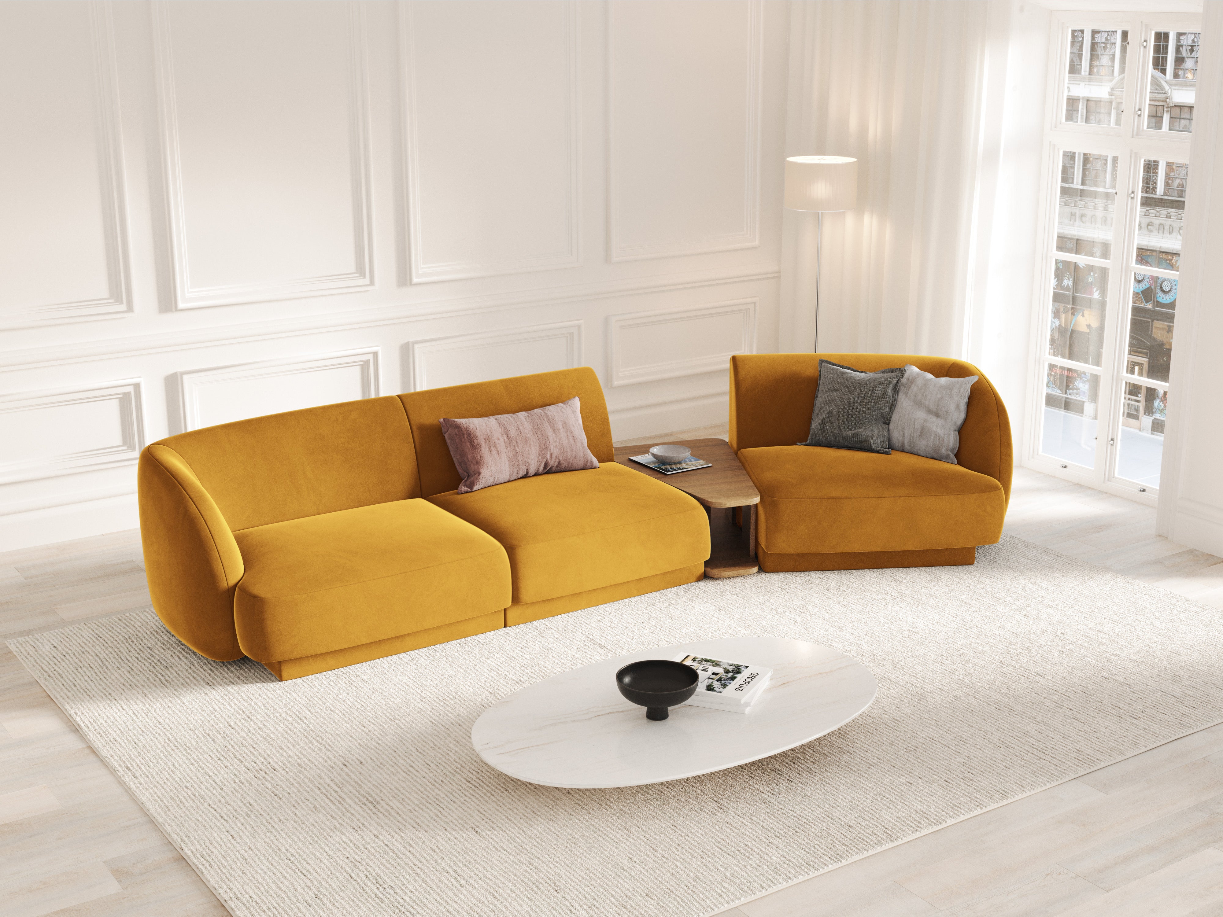 Kutna garnitura Miley 303x126cm, Materijal: Baršun