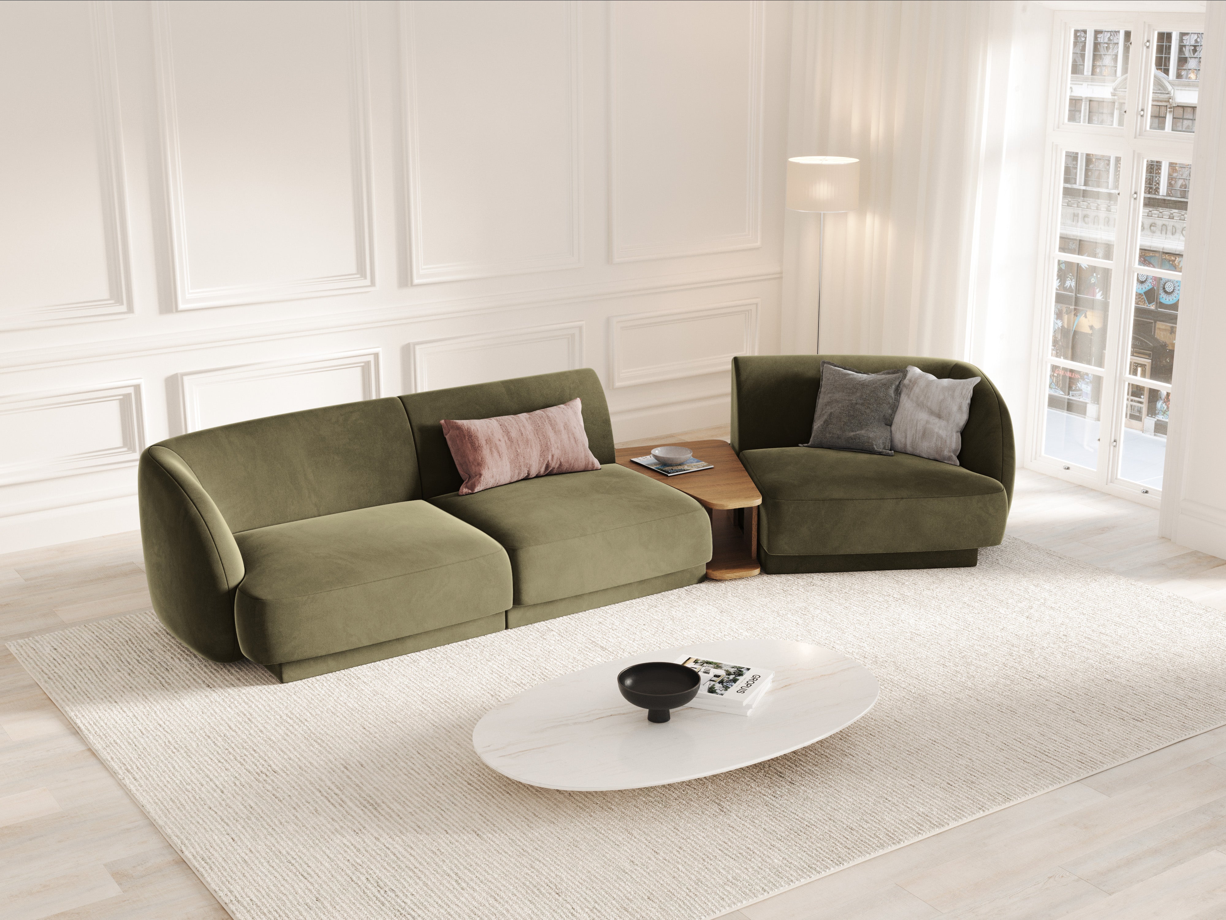 Kutna garnitura Miley 303x126cm, Materijal: Baršun