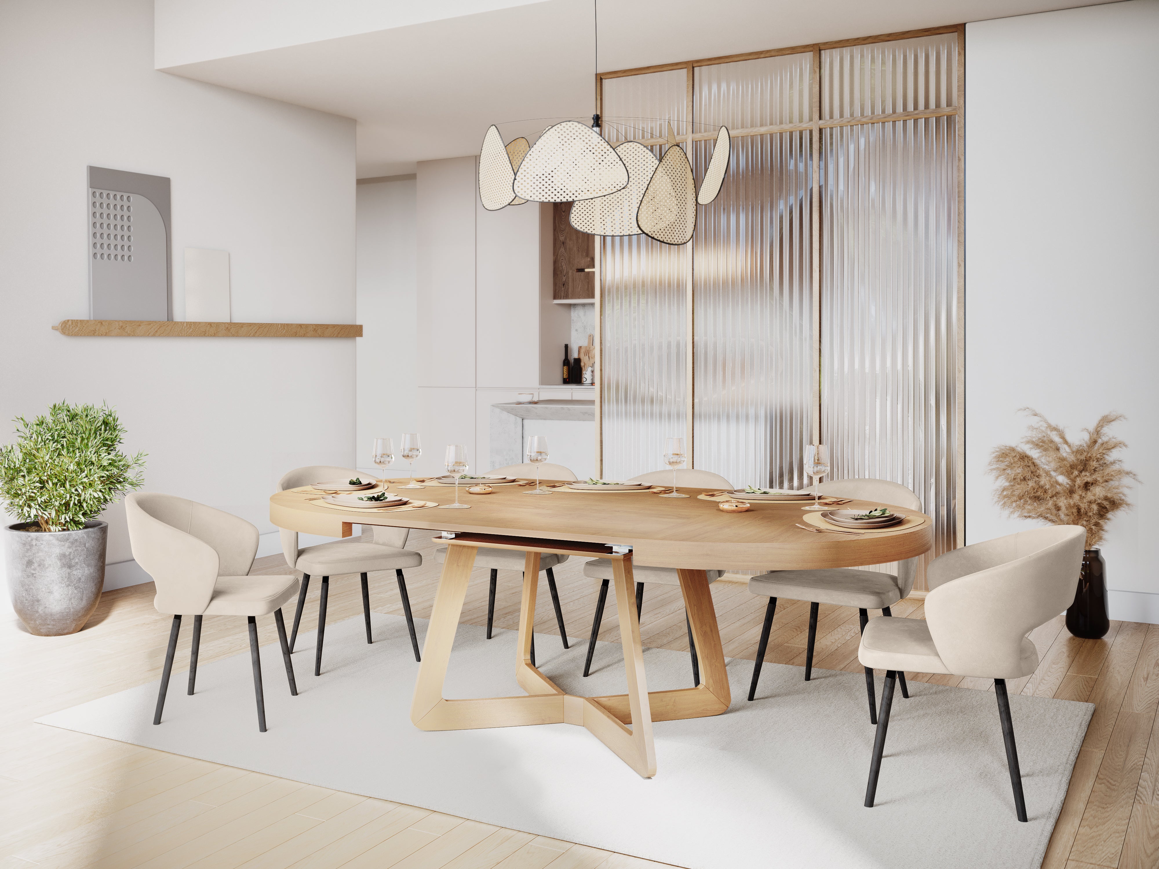 Produljivi blagovaonski stol Dustin 130/230x130cm, Materijal: Hrast