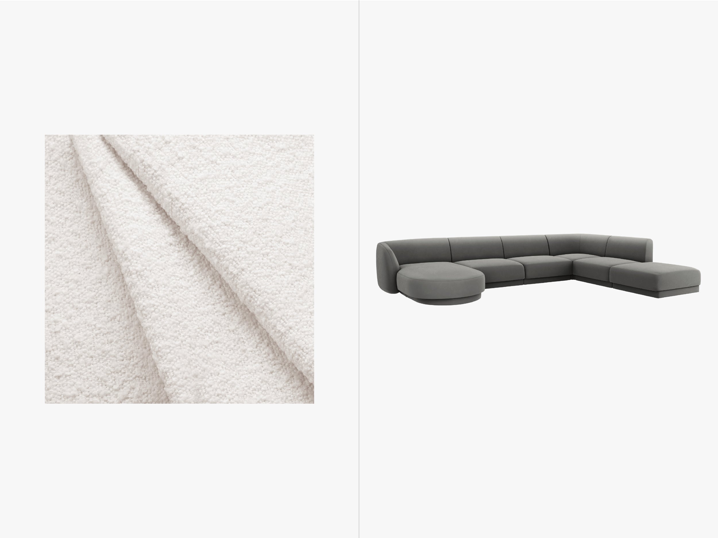 Kutna garnitura Miley 330x255cm, Materijal: Boucle