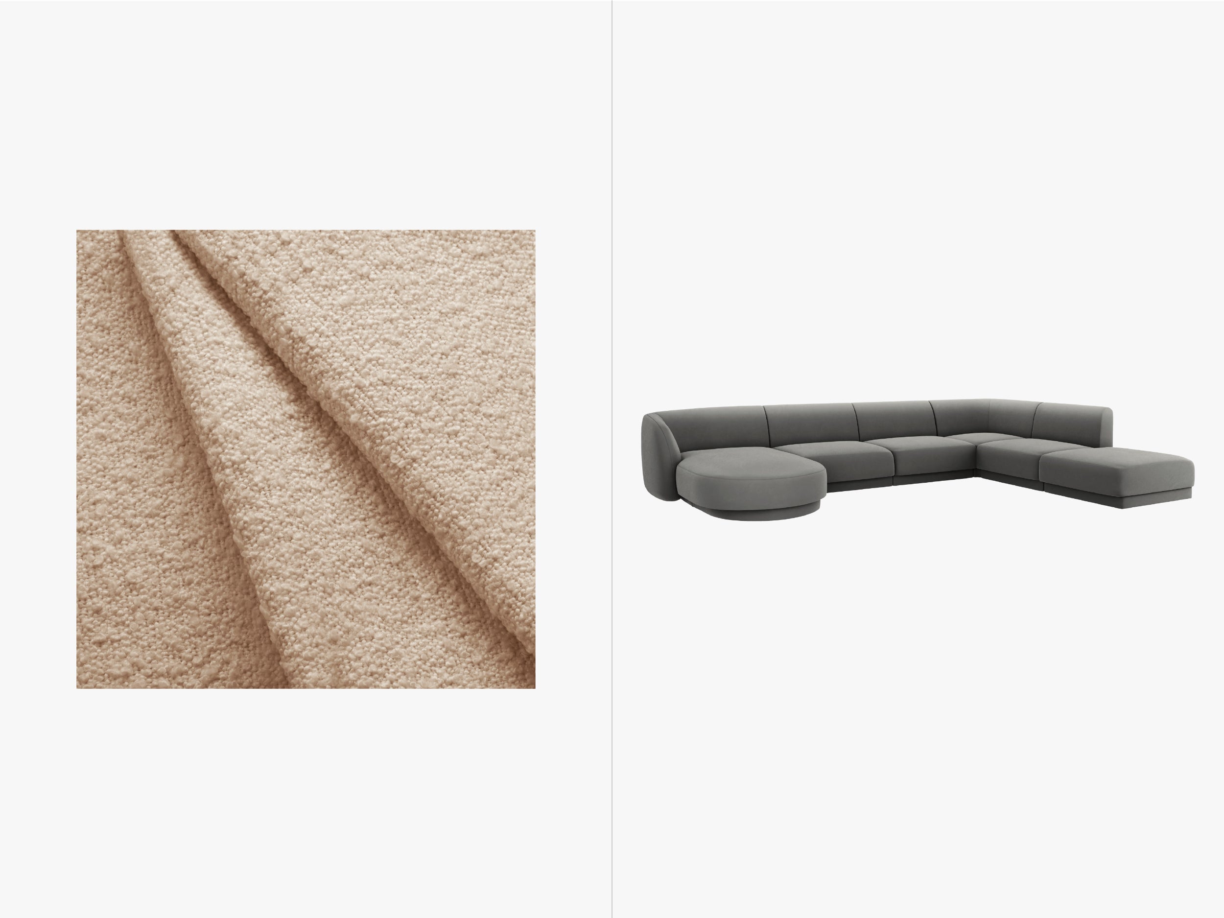 Kutna garnitura Miley 330x255cm, Materijal: Boucle