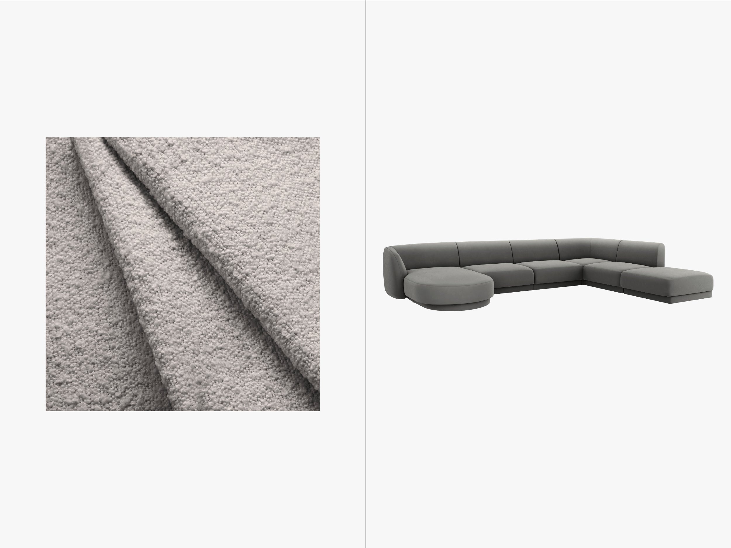 Kutna garnitura Miley 330x255cm, Materijal: Boucle