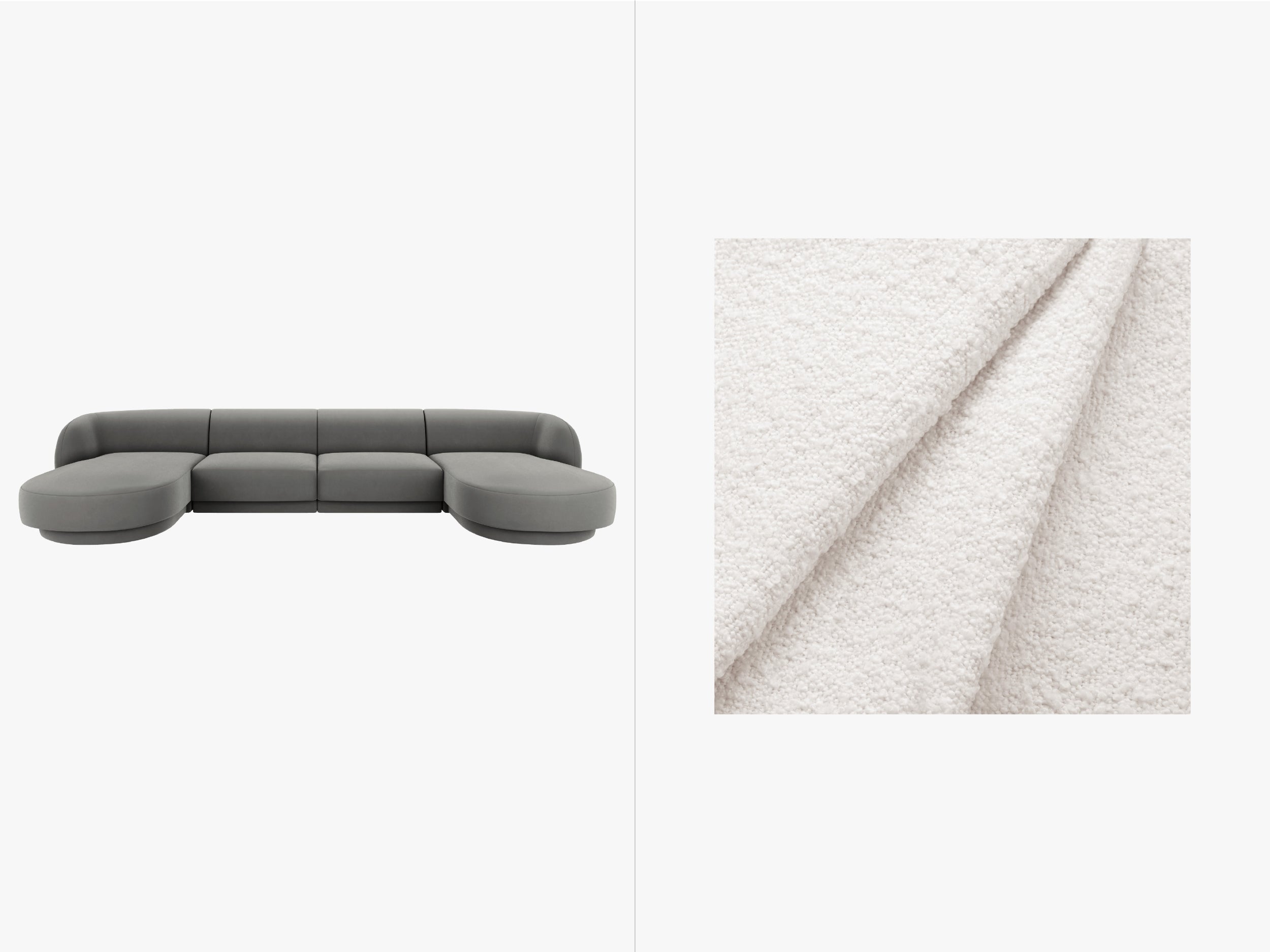 Kutna garnitura Miley 330x156cm, Materijal: Boucle