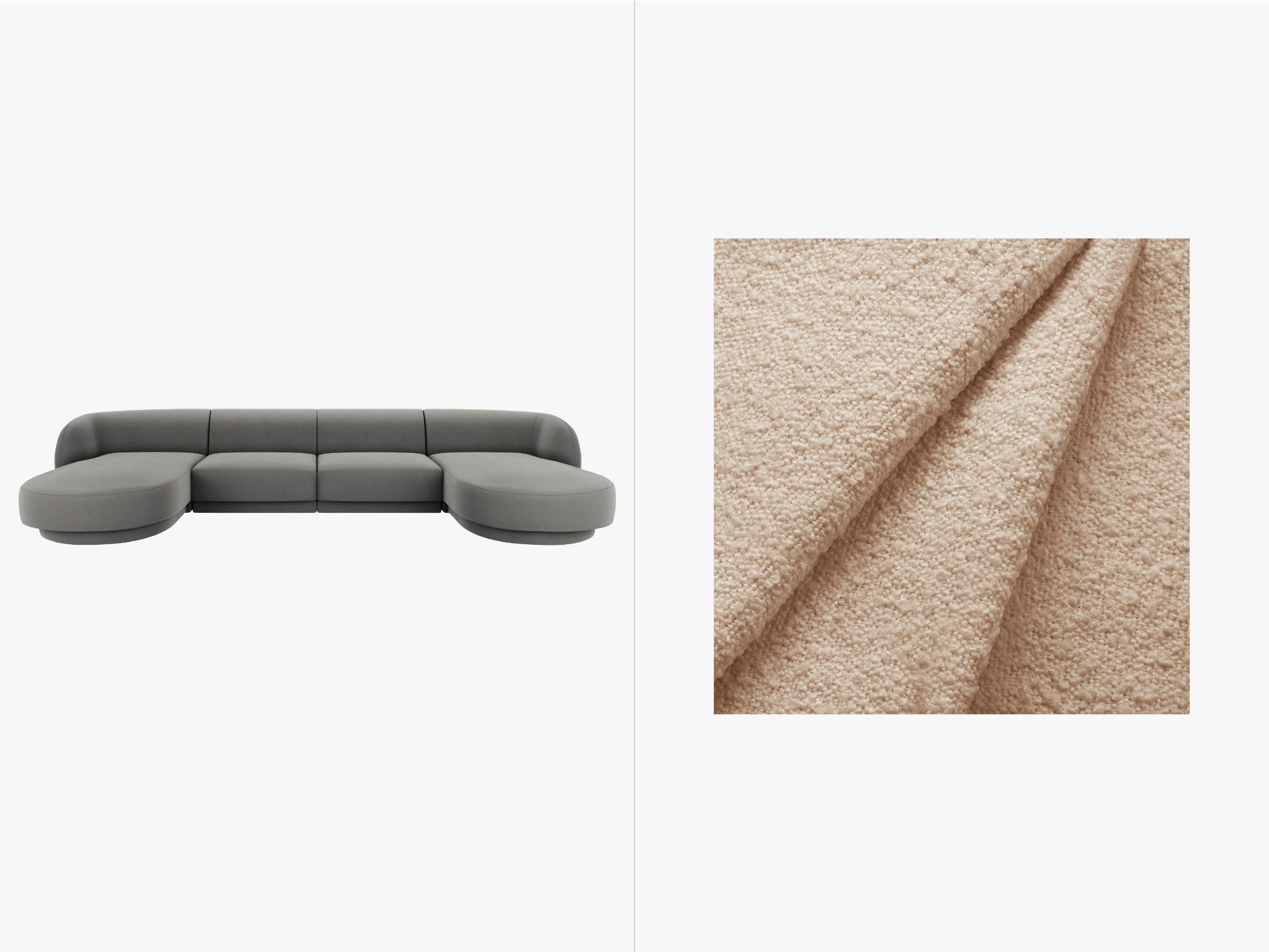 Kutna garnitura Miley 330x156cm, Materijal: Boucle