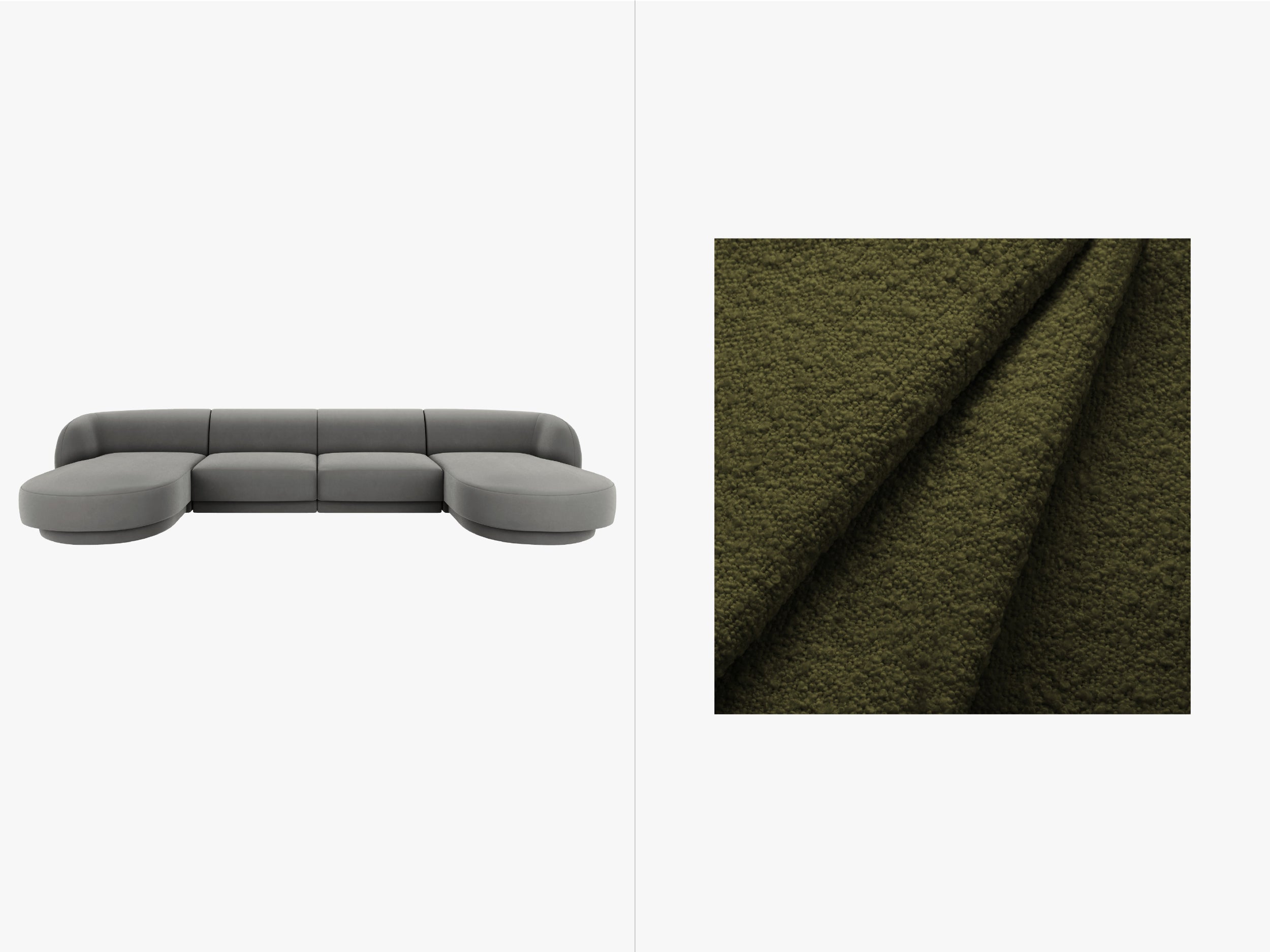 Kutna garnitura Miley 330x156cm, Materijal: Boucle