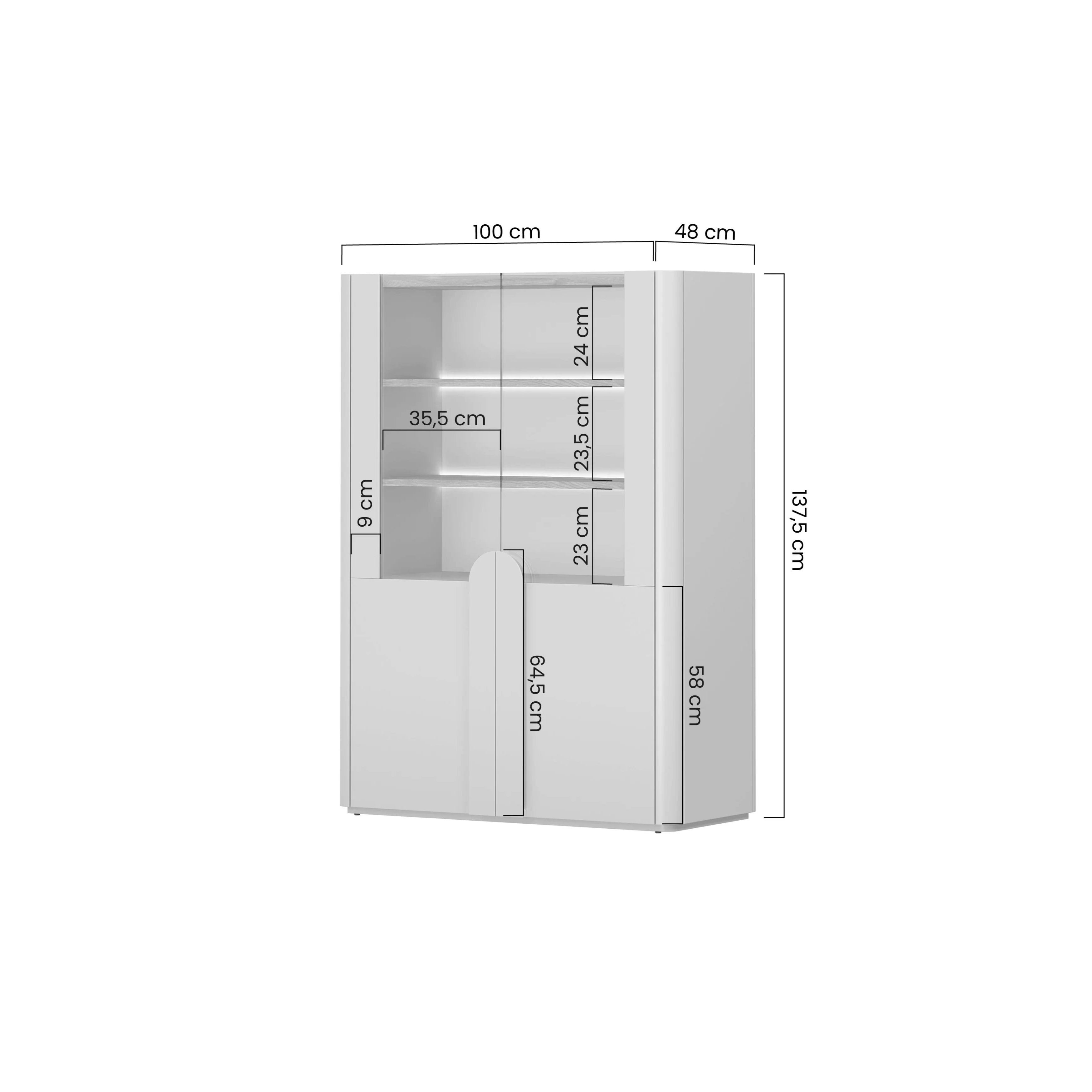 Vitrina Amilio 100x48cm, Materijal: MDF