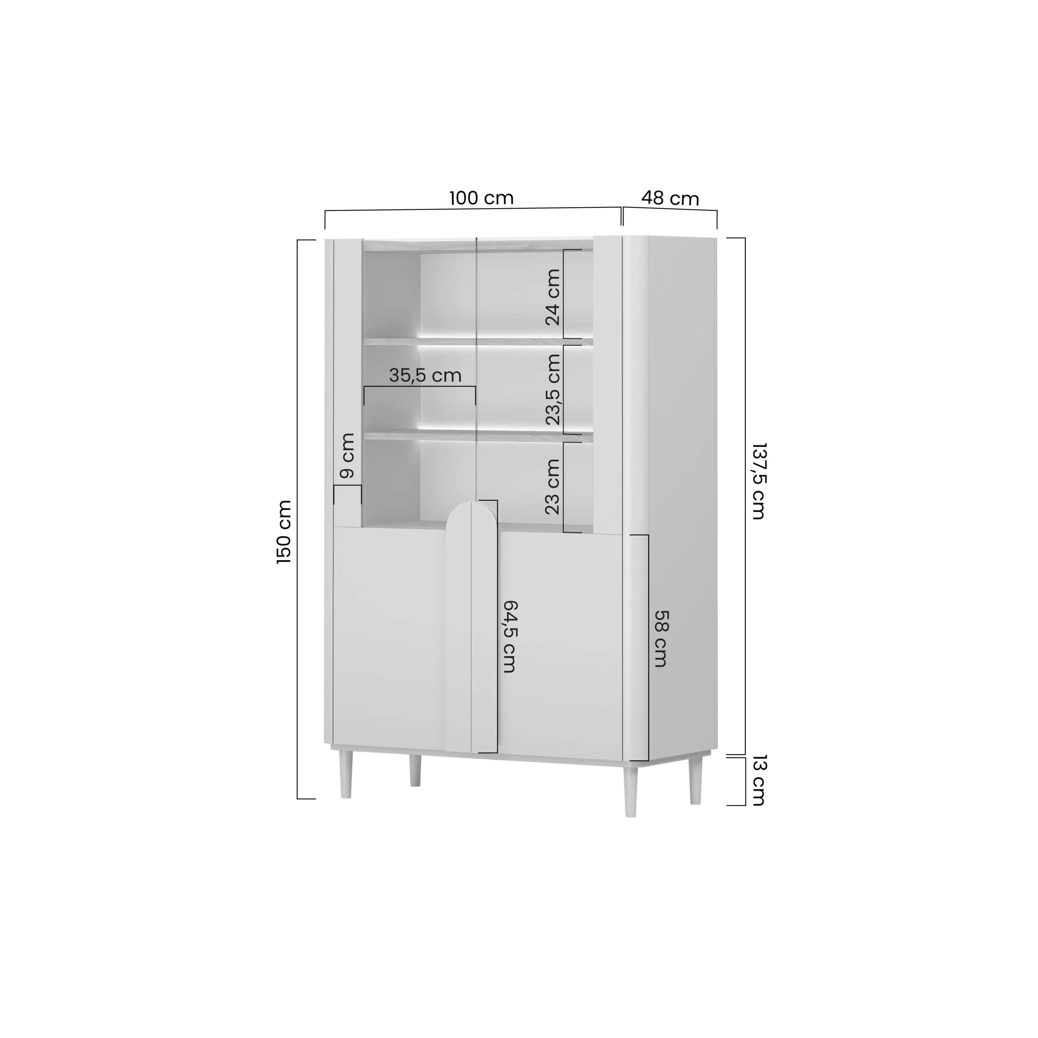 Vitrina Amilio 100x48cm, Materijal: MDF
