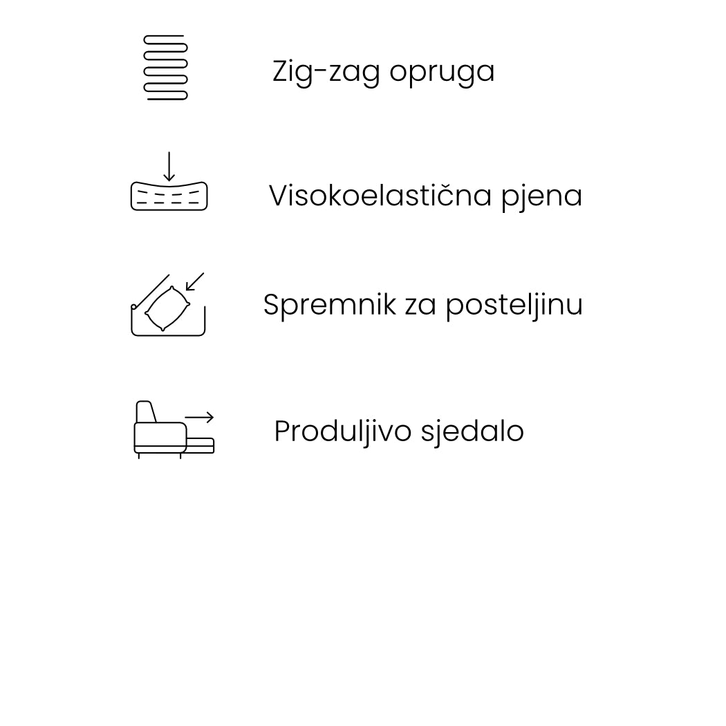 Sofa Bern 273x108cm, Materijal: Mogućnost izbora