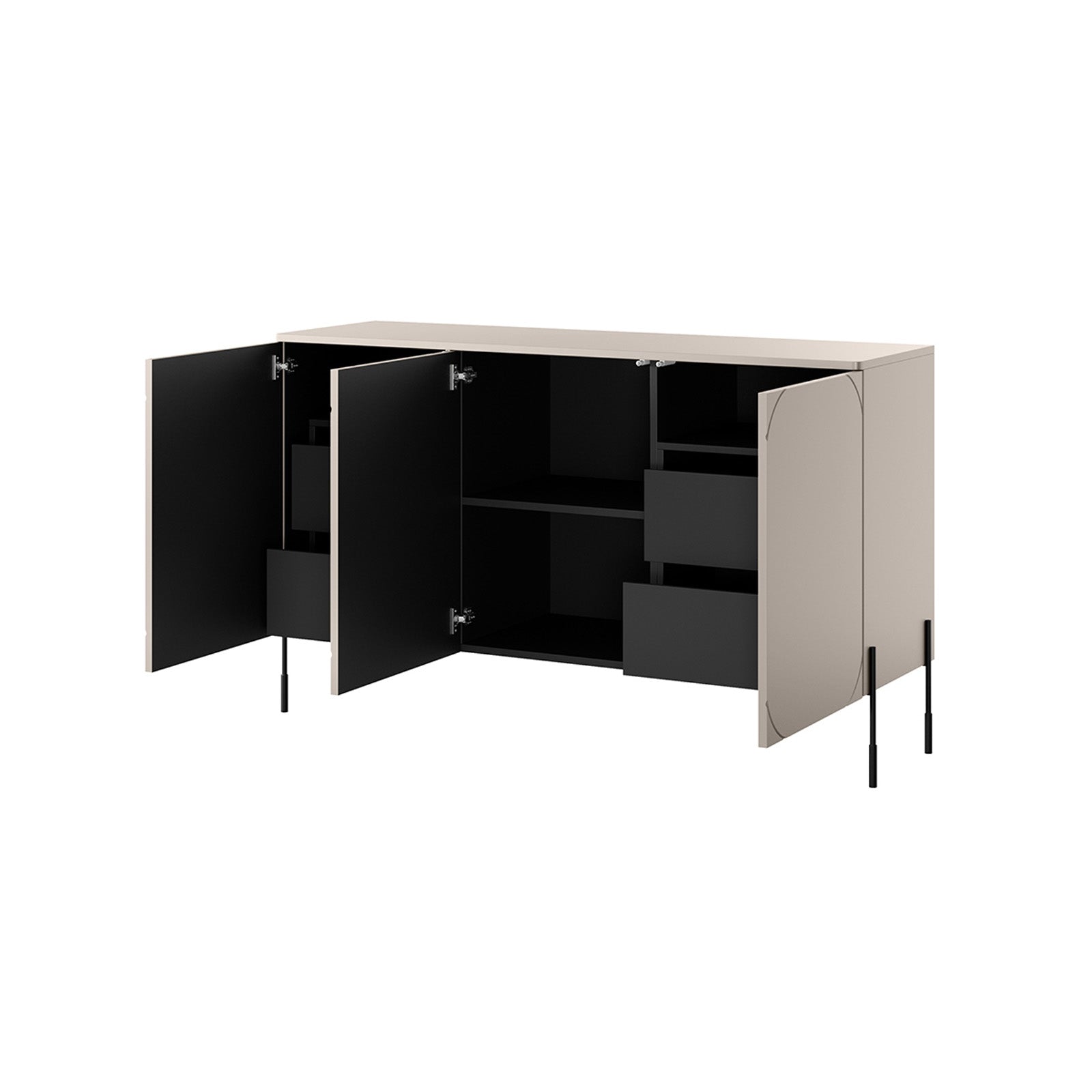 Komoda Sonatia 150cm, 3 vrata i 4 ladice, Materijal: MDF