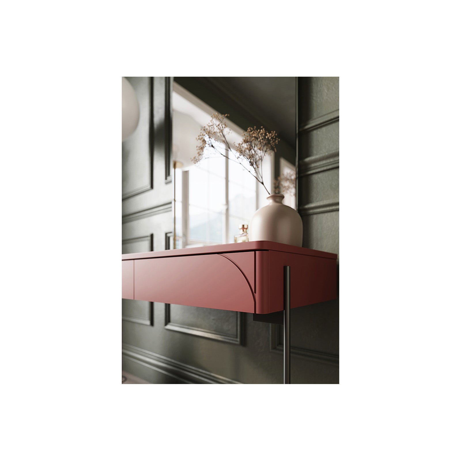 Pomoćni stolić Sonatia 104cm, 2 ladice, Materijal: MDF