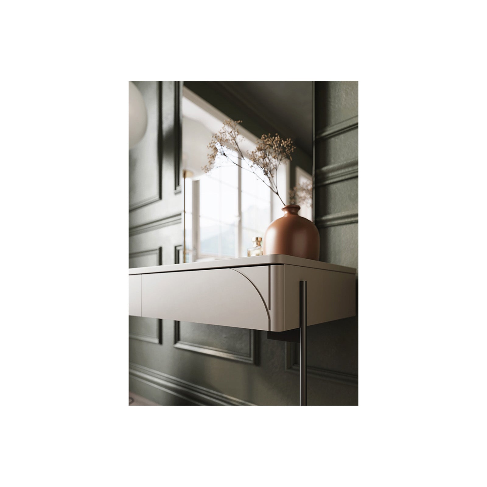 Pomoćni stolić Sonatia 104cm, 2 ladice, Materijal: MDF