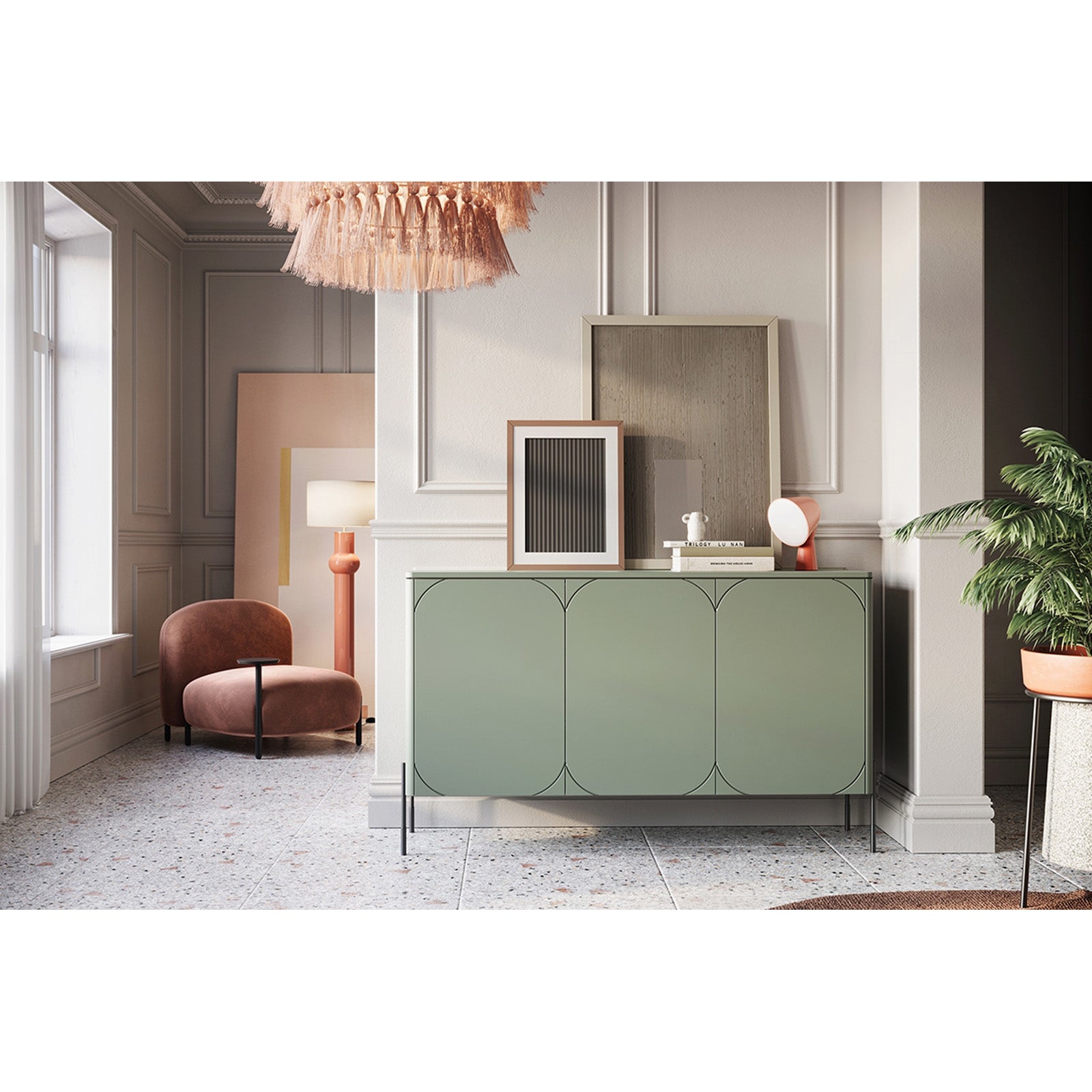 Komoda Sonatia 150cm, 3 vrata i 4 ladice, Materijal: MDF