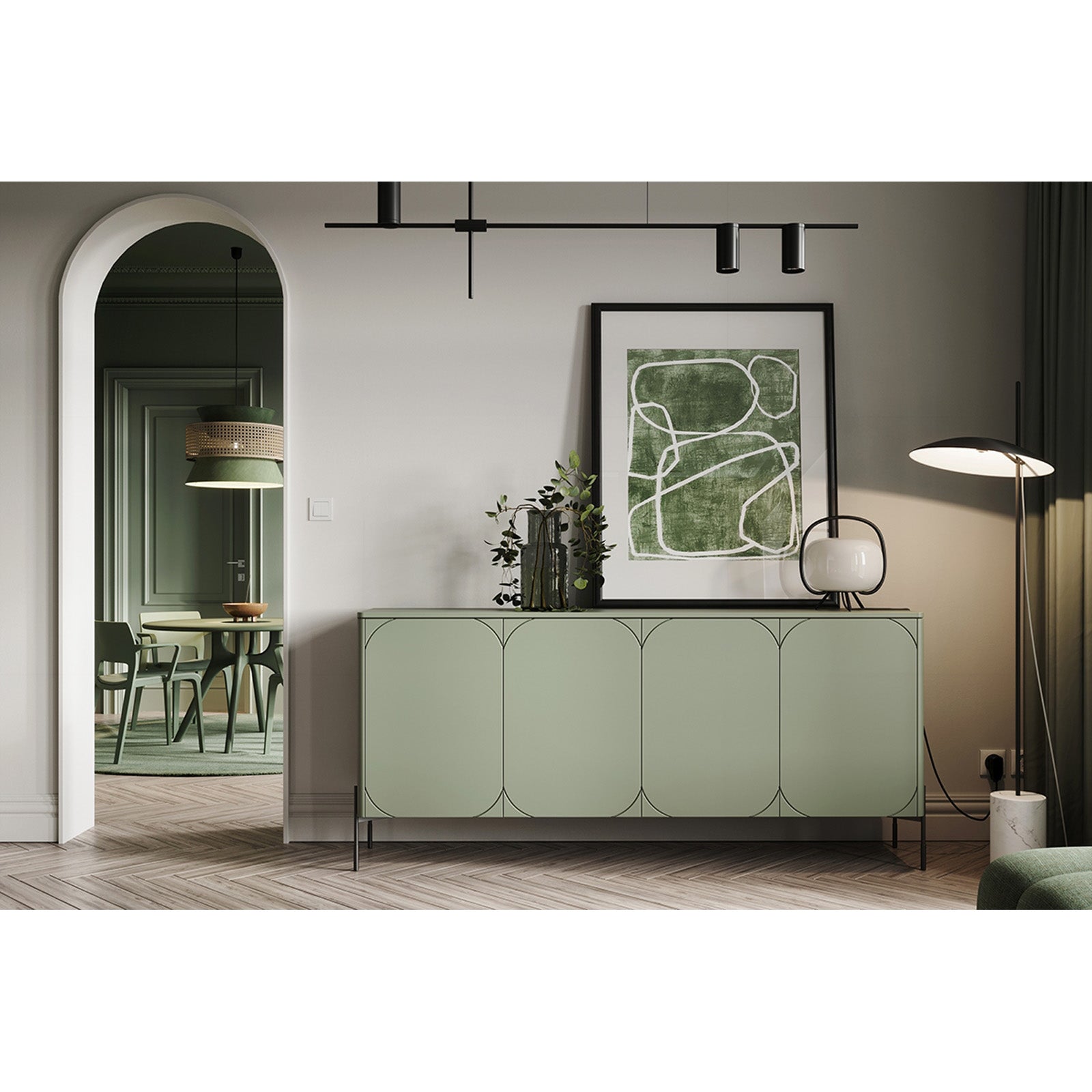 Komoda Sonatia 200cm, 4 vrata i 4 ladice, Materijal: MDF