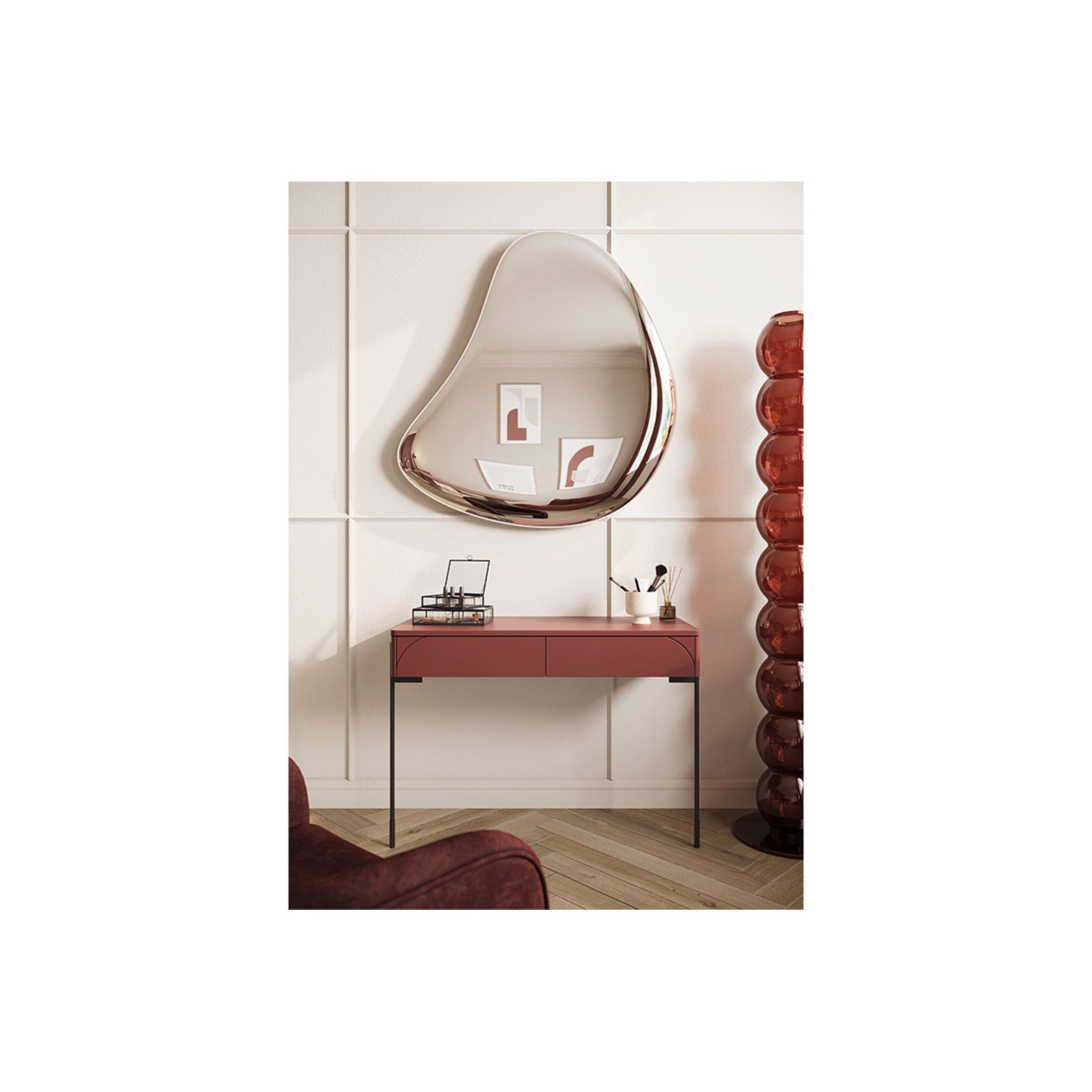 Pomoćni stolić Sonatia 104cm, 2 ladice, Materijal: MDF