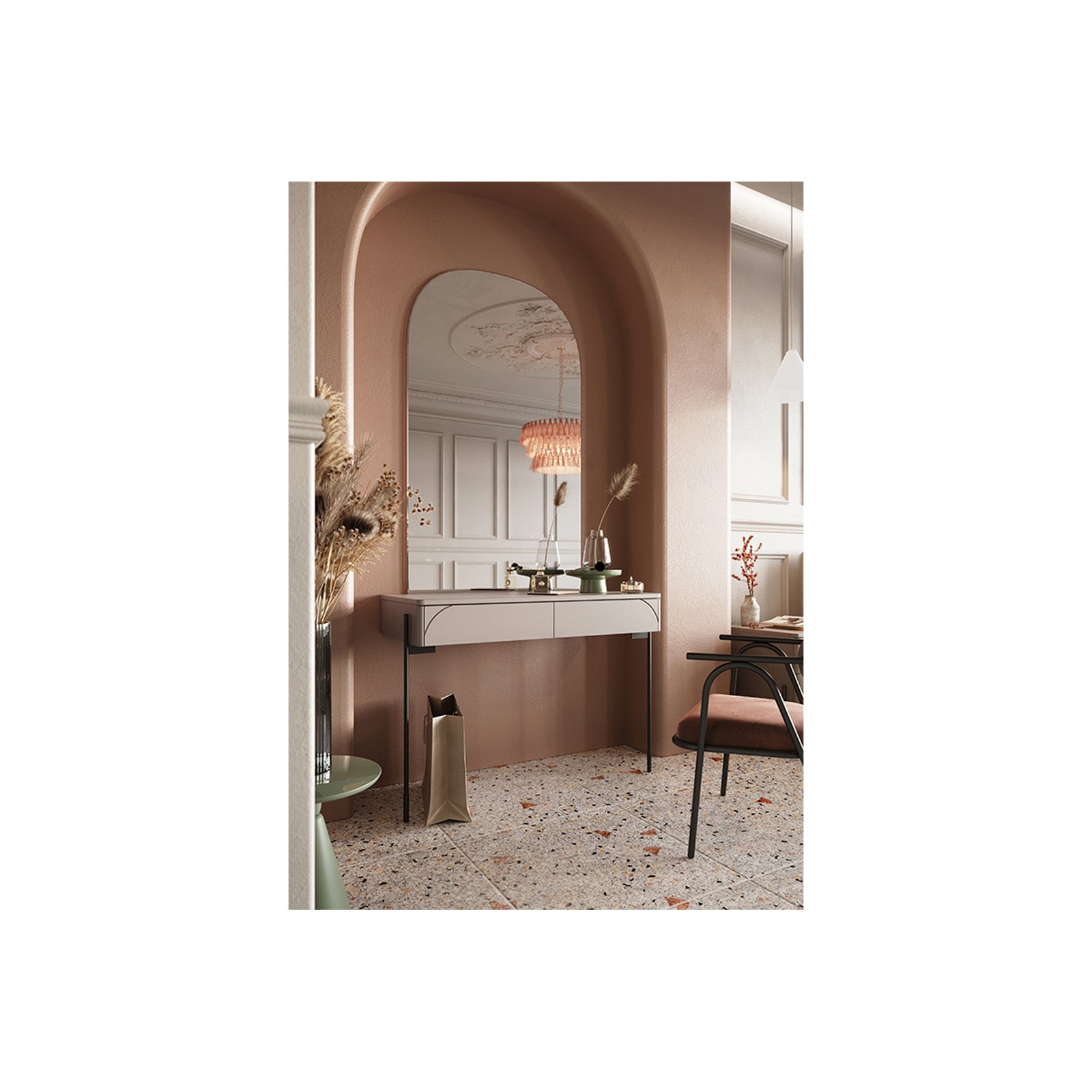 Pomoćni stolić Sonatia 104cm, 2 ladice, Materijal: MDF