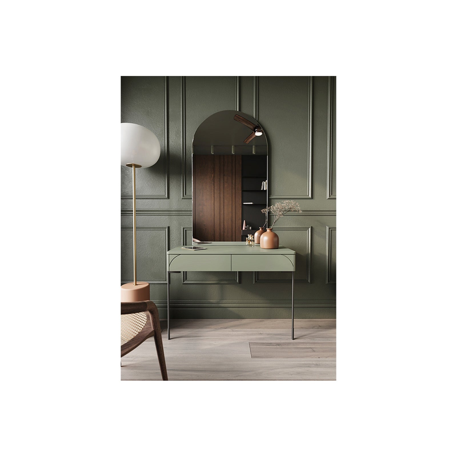 Pomoćni stolić Sonatia 104cm, 2 ladice, Materijal: MDF