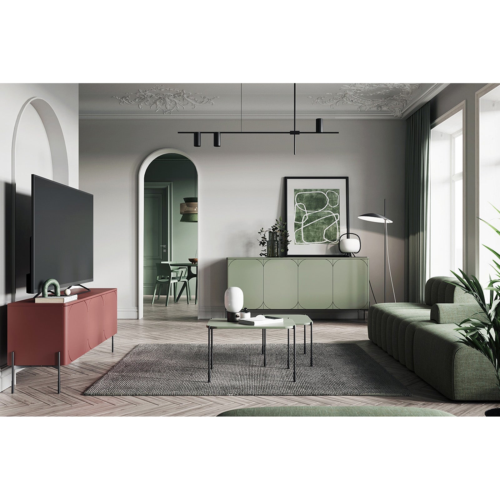 Komoda Sonatia 200cm, 4 vrata i 2 ladice, Materijal: MDF