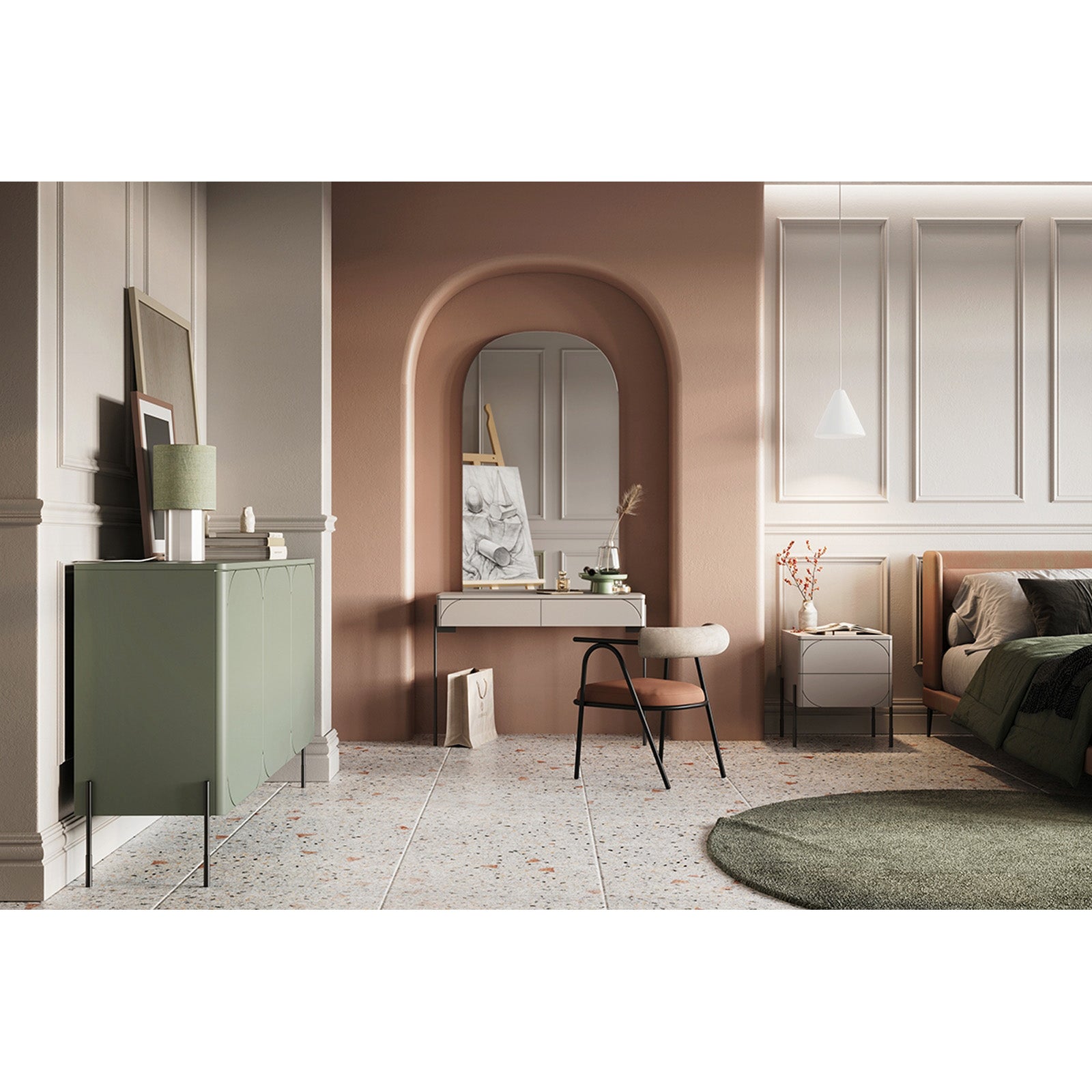 Pomoćni stolić Sonatia 104cm, 2 ladice, Materijal: MDF