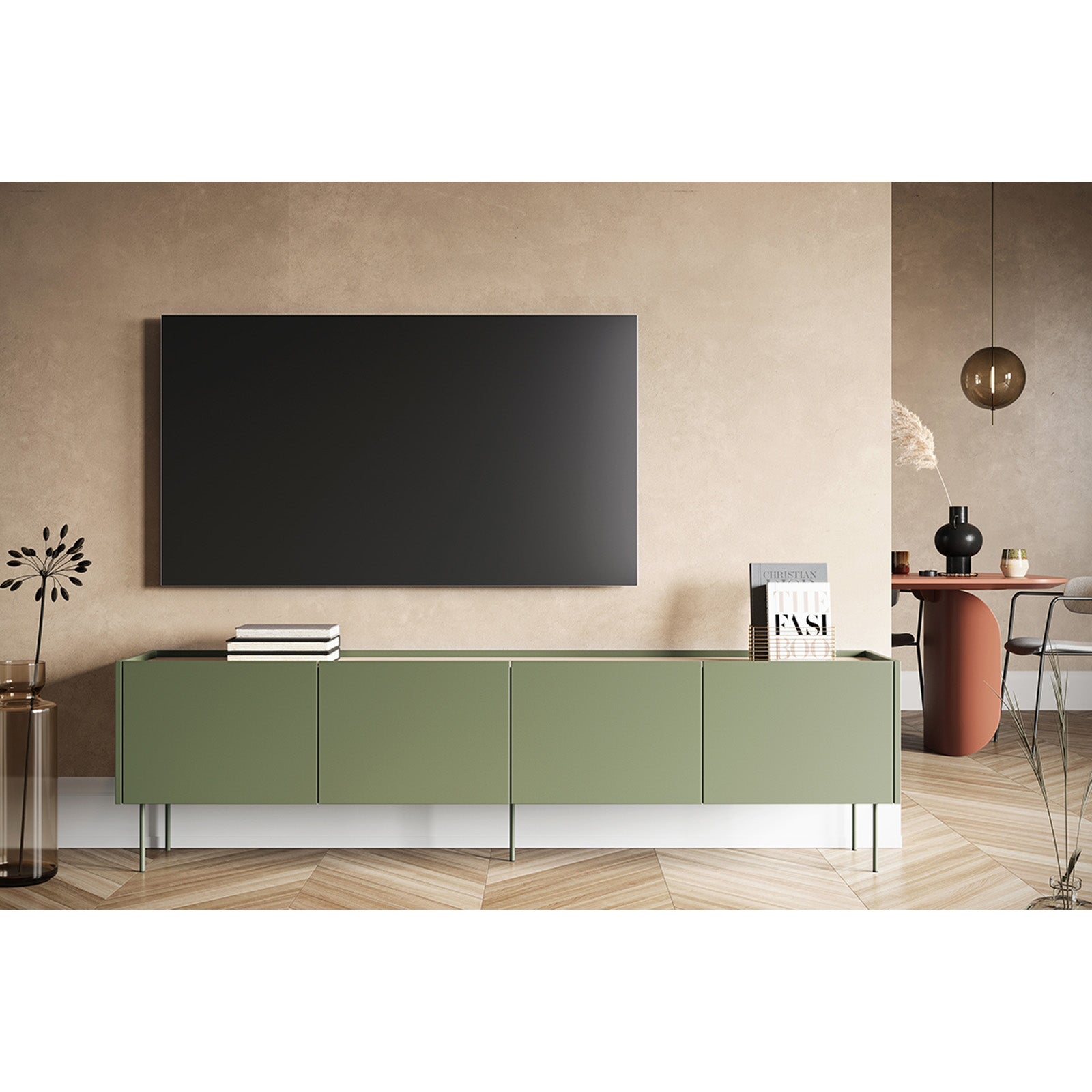 TV Komoda Desin 220cm, 4 vrata i 1 ladica, Materijal: MDF