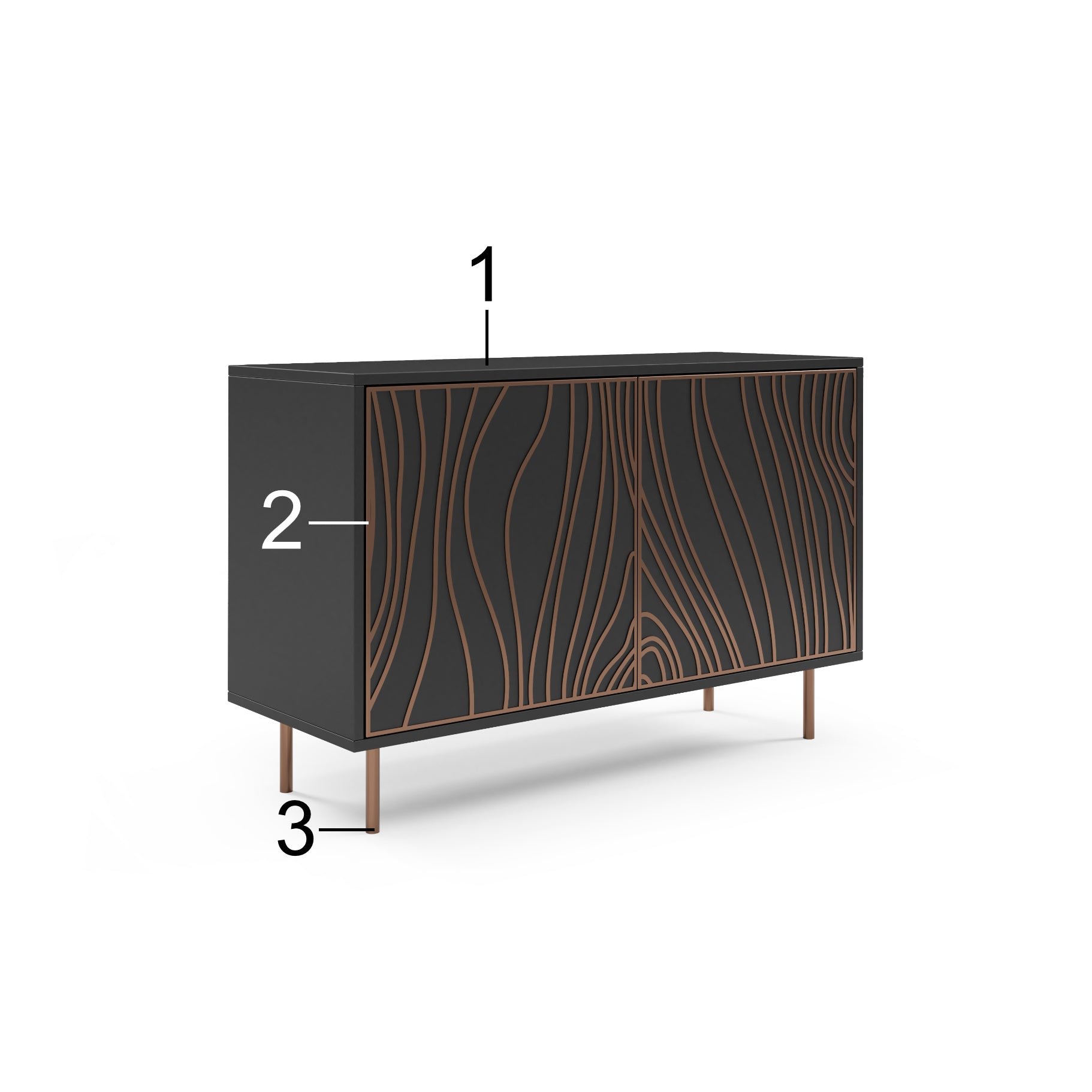 Komoda Tivaro 110x42cm, Materijal: Laminirana ploča