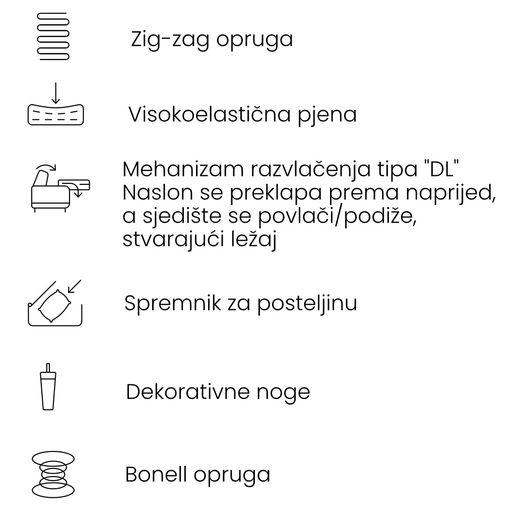 Sofa Cavola Gold 222x94cm, Materijal: Mogućnost izbora