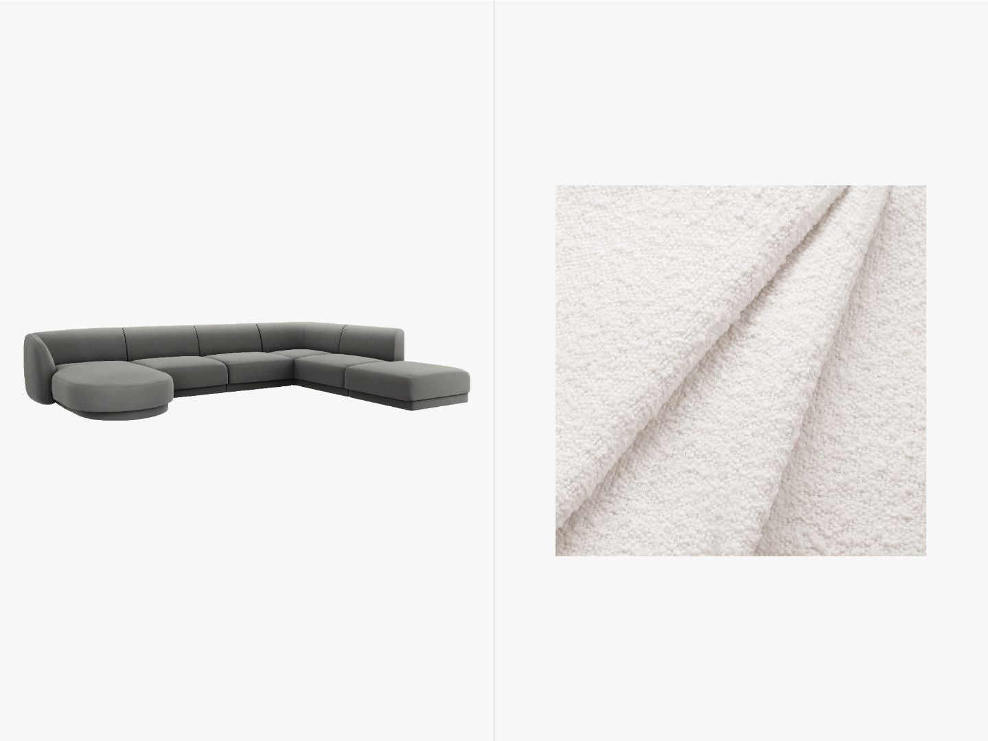 Kutna garnitura Miley Panoramic, 330x255cm, Materijal: Boucle