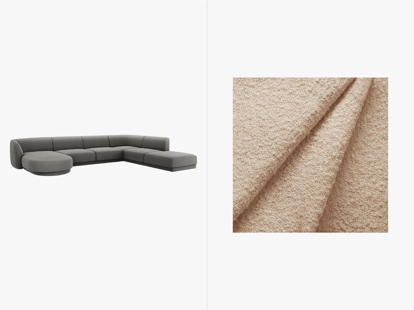 Kutna garnitura Miley Panoramic, 330x255cm, Materijal: Boucle