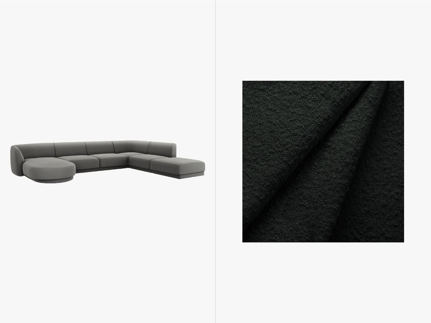 Kutna garnitura Miley Panoramic, 330x255cm, Materijal: Boucle