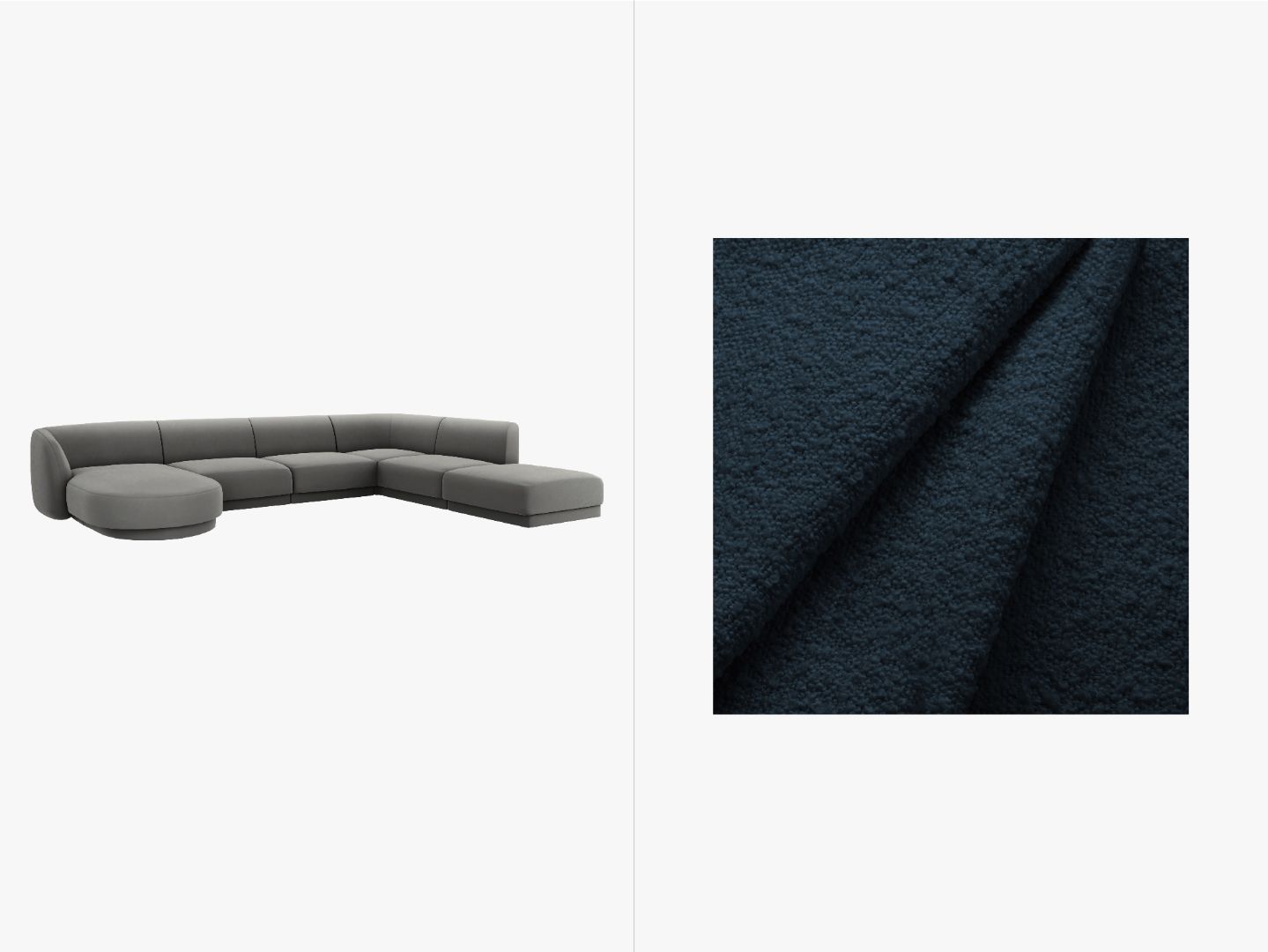 Kutna garnitura Miley Panoramic, 330x255cm, Materijal: Boucle