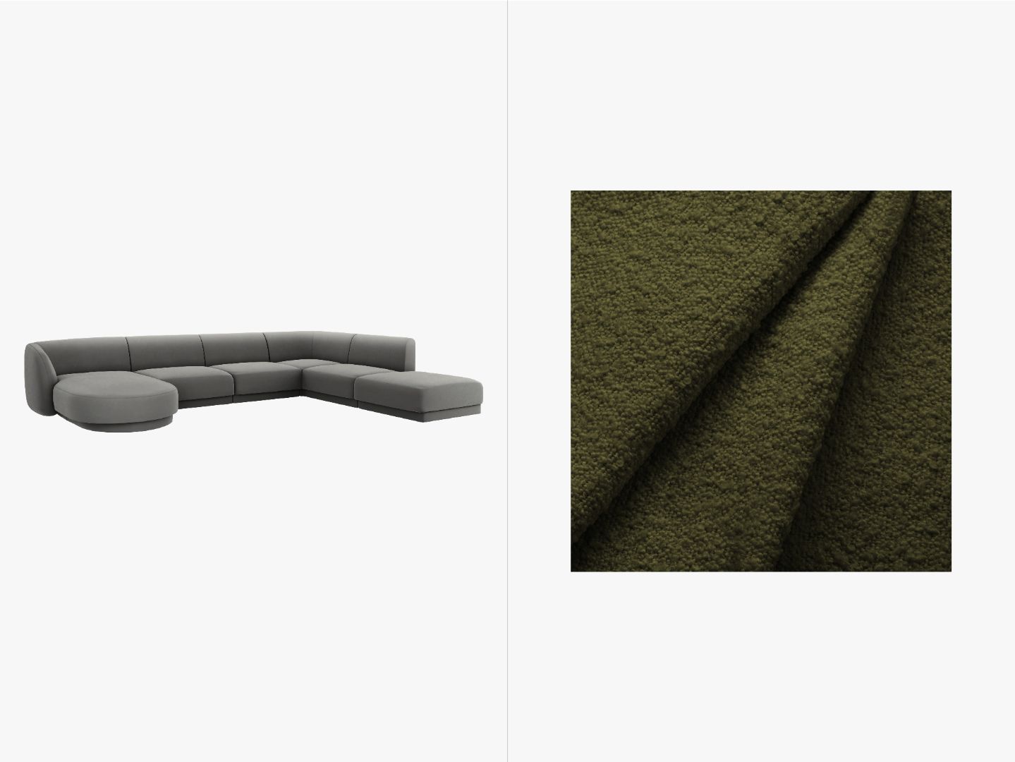 Kutna garnitura Miley Panoramic, 330x255cm, Materijal: Boucle