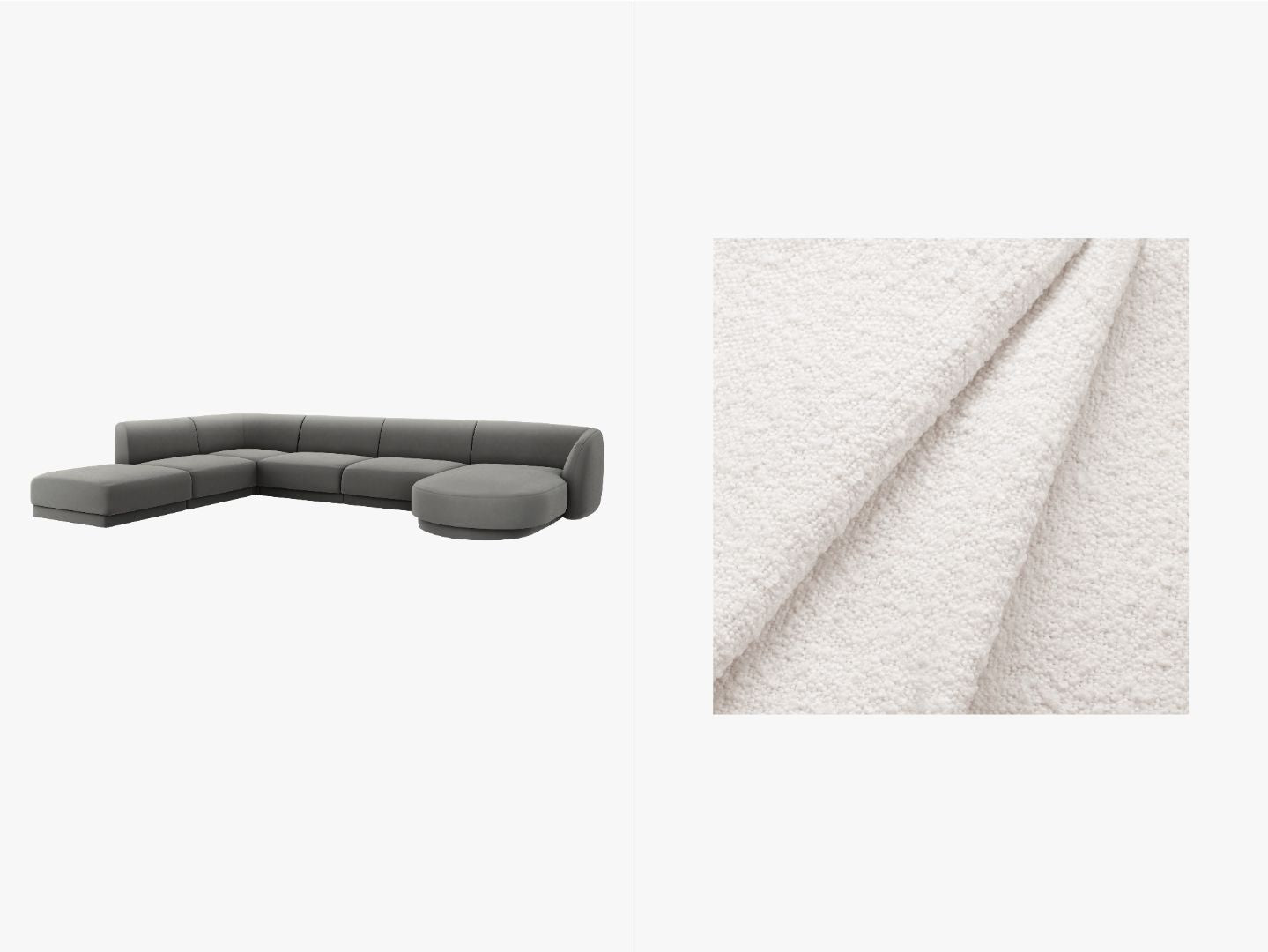 Kutna garnitura Miley Panoramic, 330x255cm, Materijal: Boucle