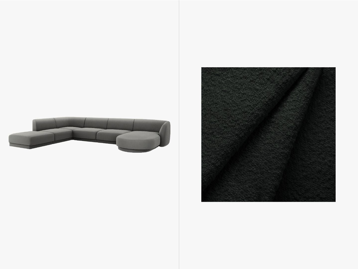 Kutna garnitura Miley Panoramic, 330x255cm, Materijal: Boucle