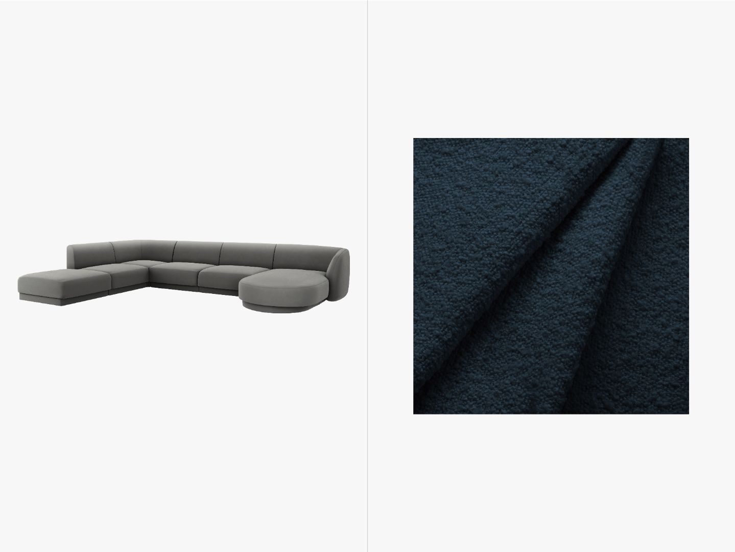 Kutna garnitura Miley Panoramic, 330x255cm, Materijal: Boucle