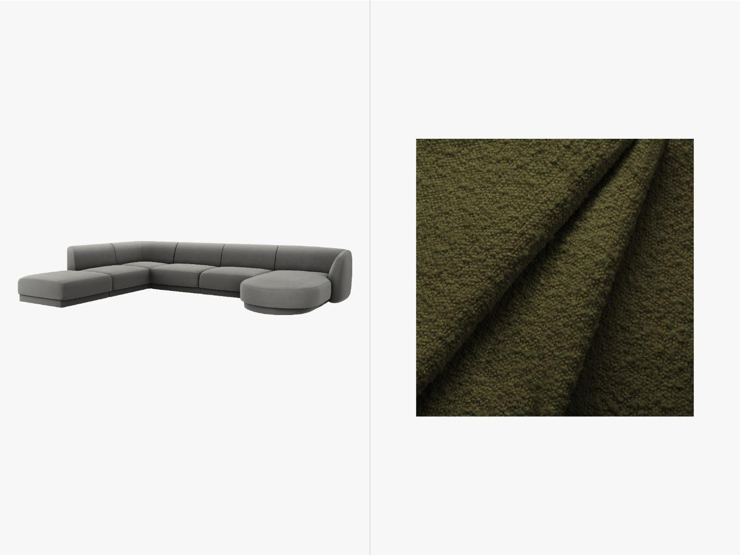 Kutna garnitura Miley Panoramic, 330x255cm, Materijal: Boucle