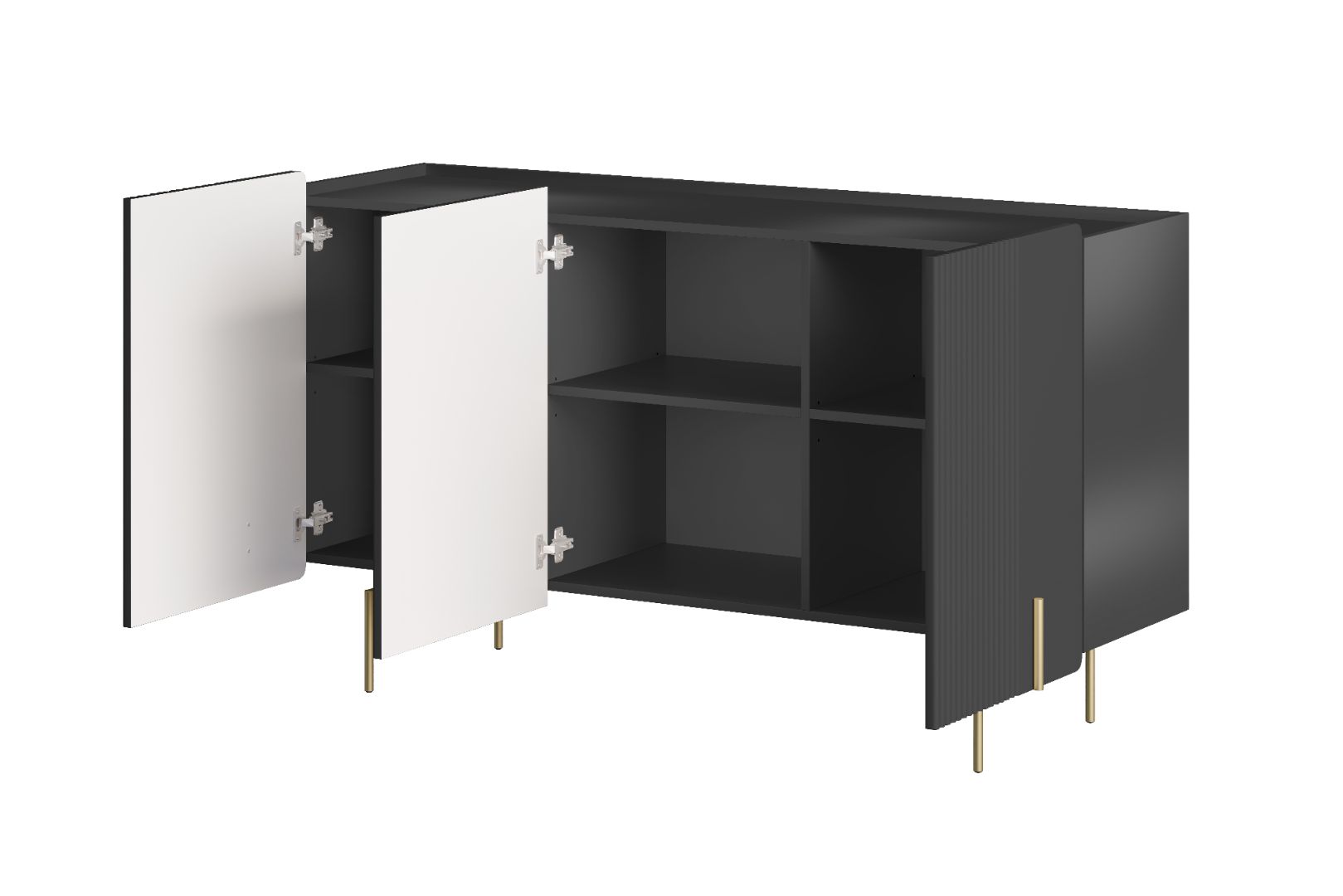 Komoda Malmi 150 cm, 3 Vrata I 3 Police, Materijal: MDF