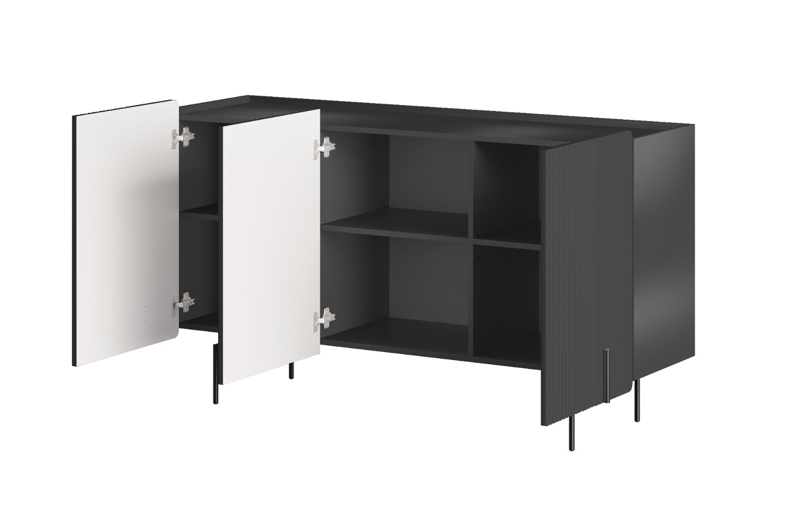 Komoda Malmi 150 cm, 3 Vrata I 3 Police, Materijal: MDF